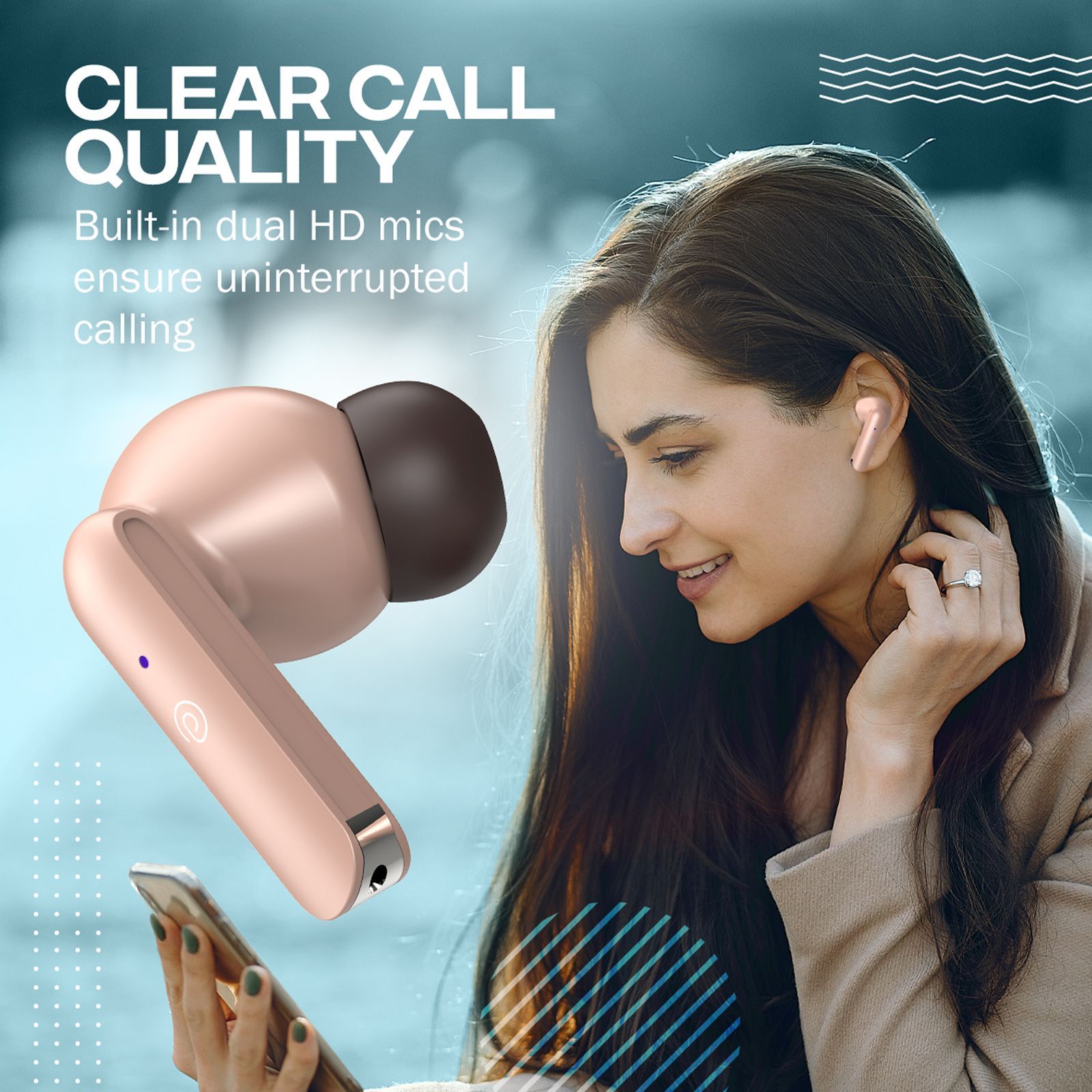 pTron Bassbuds Air In-Ear Truly Wireless Earbuds WITH MIC (Bluetooth 5.1,USP,Bassbuds Air,Brown)_6