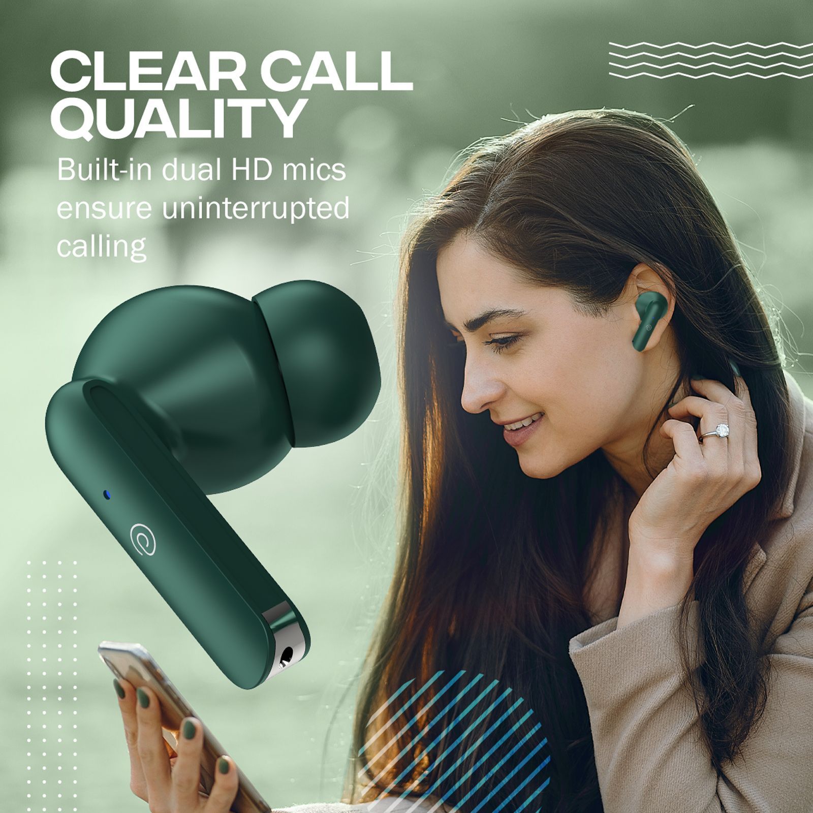 pTron Bassbuds Air TWS Earbuds with Passive Noise Cancellation (IPX4 Water Resistant, Touch Control, Green) pTron Bassbuds Air TWS Earbuds with Passive Noise Cancellation (IPX4 Water Resistant, Touch Control, Green)_6