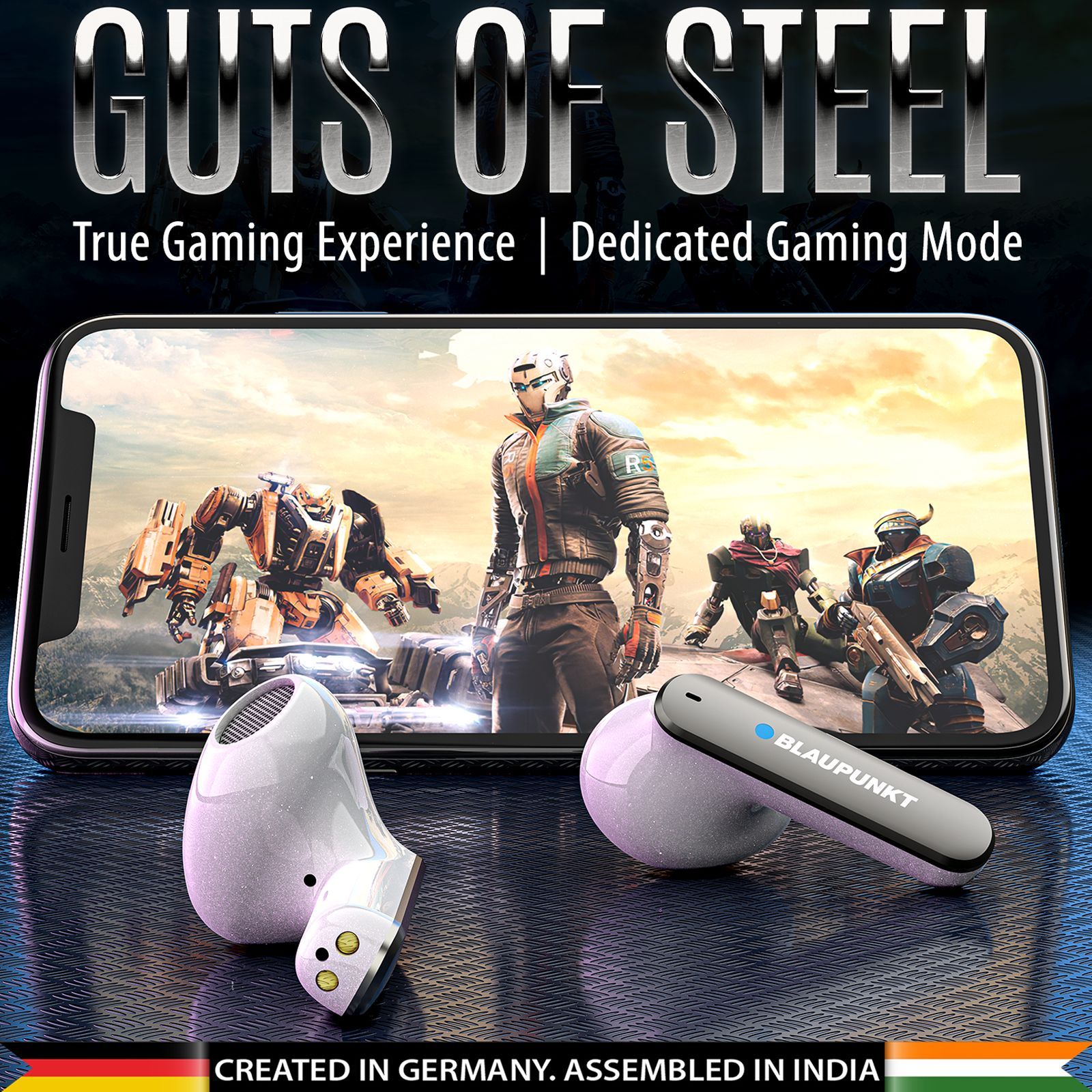 Blaupunkt BTW12 Khrome TWS Earbuds with Environment Noise Cancellation (Deep Bass Technology, TurboVolt Charging, White)_4