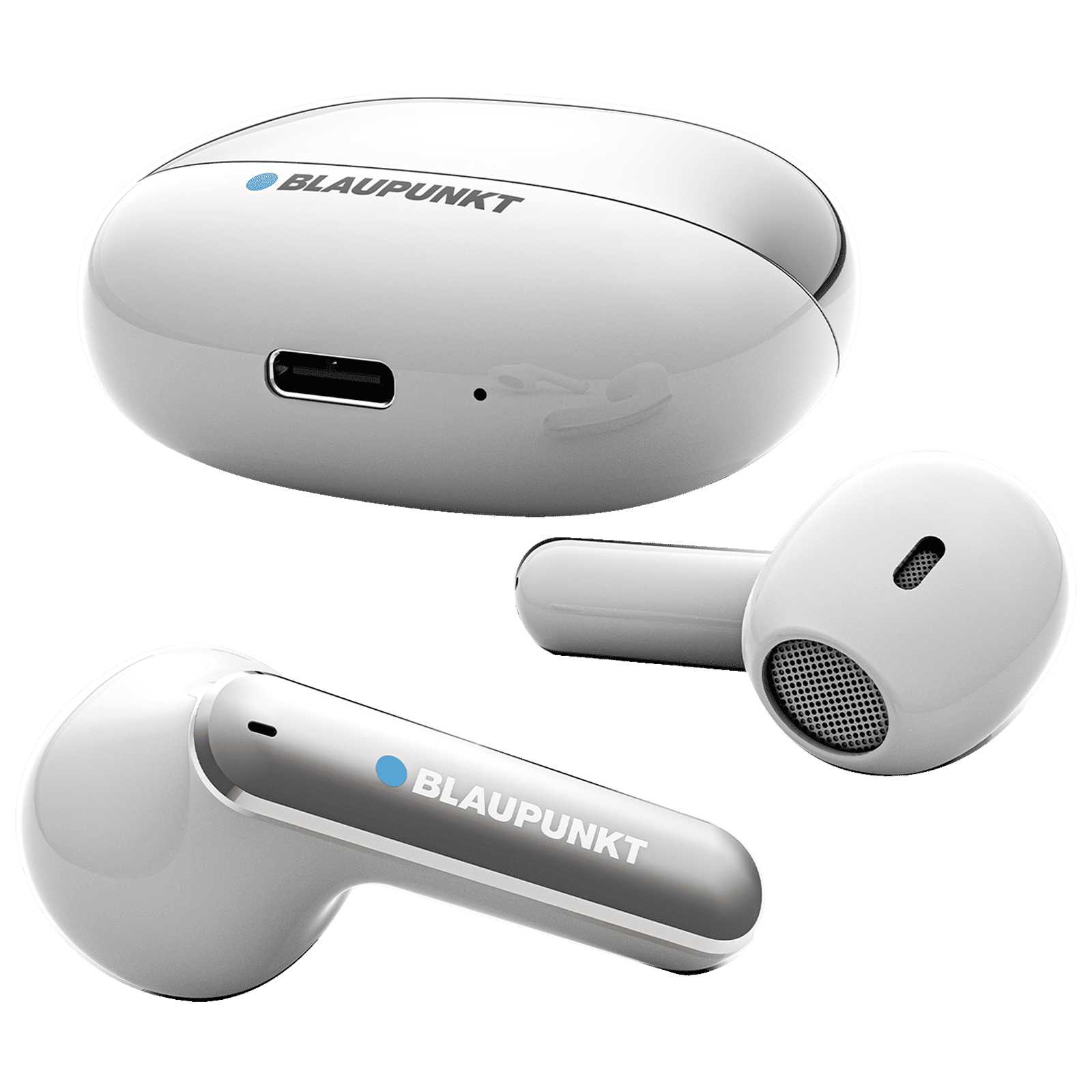 Blaupunkt BTW12 Khrome TWS Earbuds with Environment Noise Cancellation (Deep Bass Technology, TurboVolt Charging, White)_1