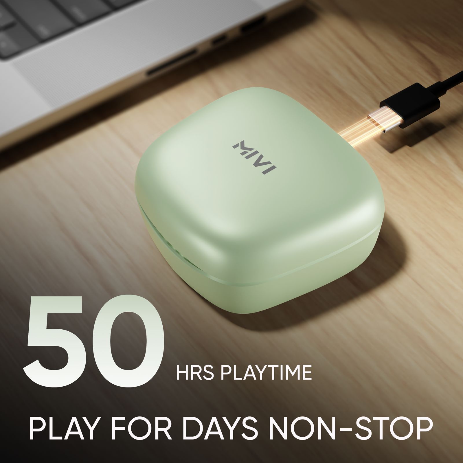 Mivi Duopods N5 TWS Earbuds with AI Noise Cancellation (13mm Driver, Lush Green)_4