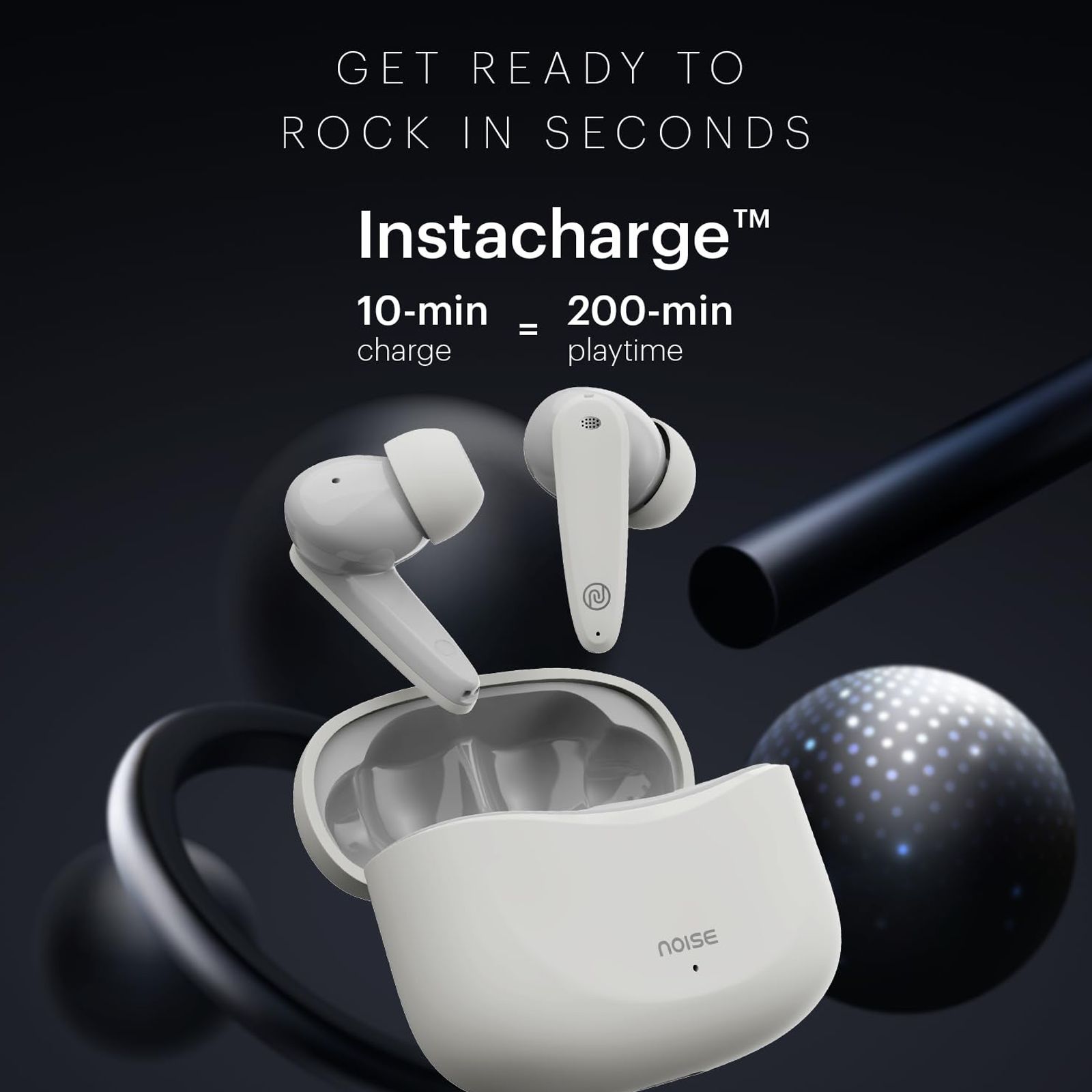 noise Buds VS106 TWS Earbuds with Environmental Noise Cancellation (IPX5 Water Resistant, Instacharge, Cloud White)_5