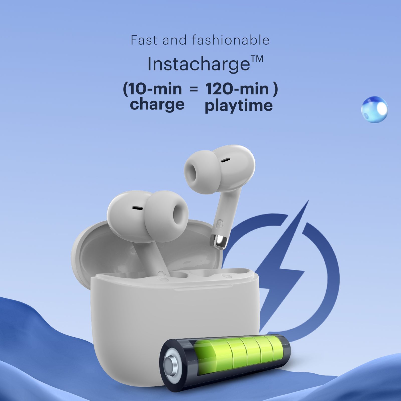 noise Buds Aero TWS Earbuds with Environmental Noise Cancellation (IPX5 Water Resistant, Instacharge, Snow White)_8