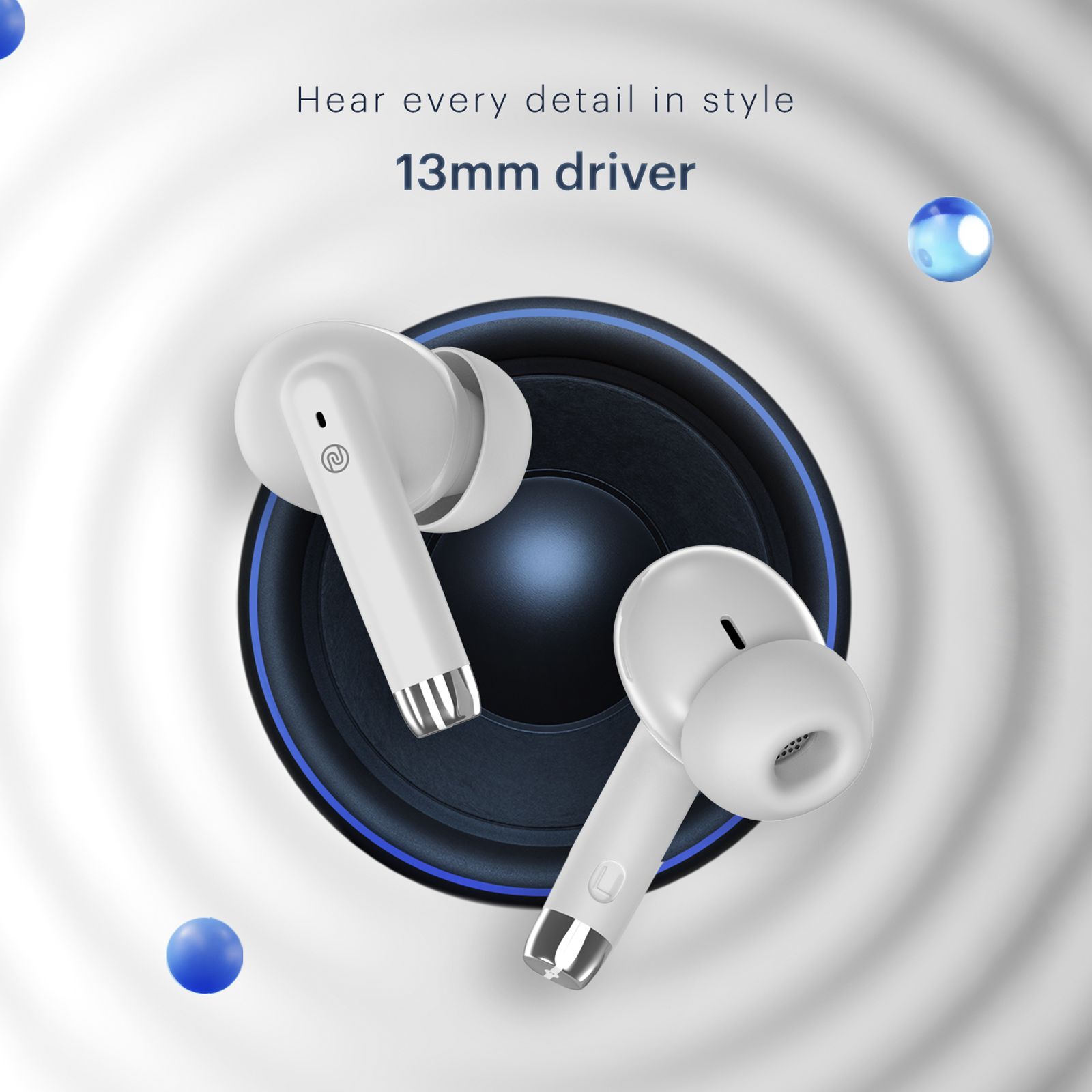 noise Buds Aero TWS Earbuds with Environmental Noise Cancellation (IPX5 Water Resistant, Instacharge, Snow White)_9