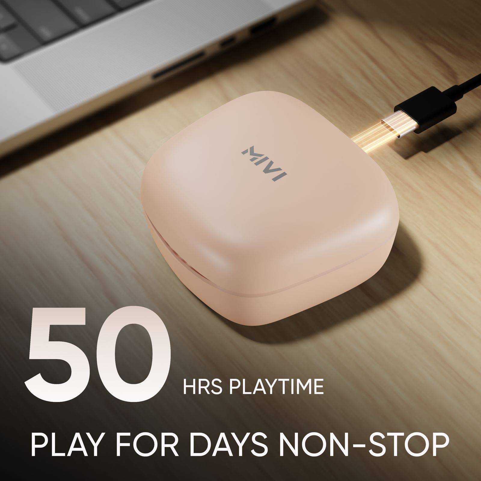 Mivi Duopods N5 TWS Earbuds with AI Noise Cancellation (13mm Driver, Pink)_5