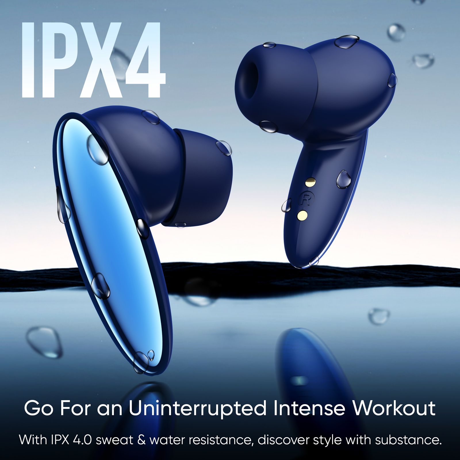 Mivi DuoPods N6 TEDPN6BL TWS Earbuds with AI Noise Cancellation (IPX4 Water Resistant, 13mm Electroplated Drivers, Blue)_5