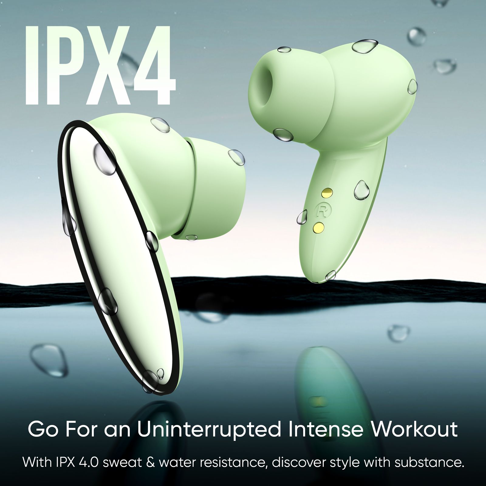 Mivi DuoPods N6 TEDPN6MG TWS Earbuds with AI Noise Cancellation (IPX4 Water Resistant, 13mm Electroplated Drivers, Mint Green) Mivi DuoPods N6 TEDPN6MG TWS Earbuds with AI Noise Cancellation (IPX4 Water Resistant, 13mm Electroplated Drivers, Mint Green)_4