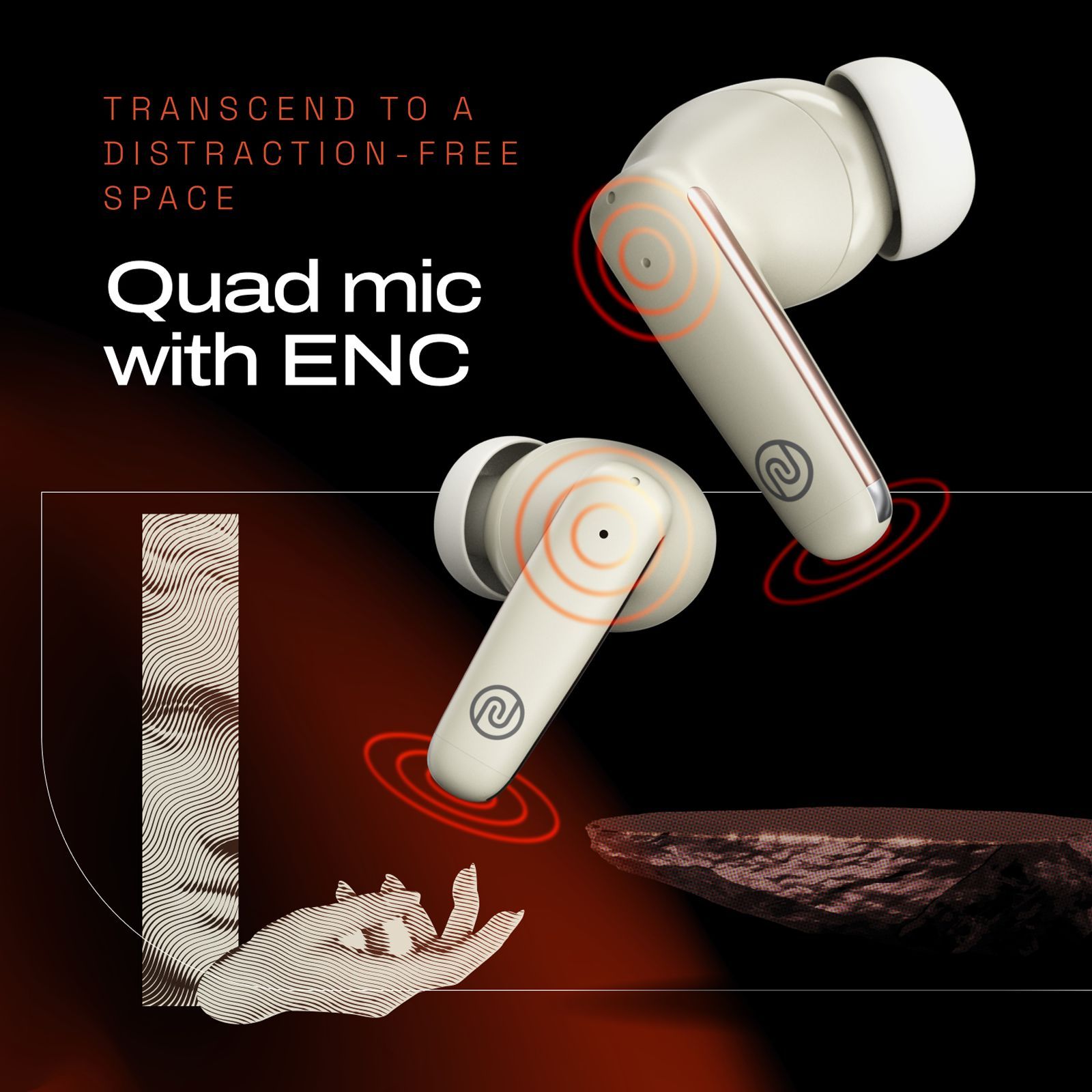 noise Buds Venus TWS Earbuds with Active Noise Cancellation (IPX5 Water Resistant, Instacharge, Lunar Ivory) noise Buds Venus TWS Earbuds with Active Noise Cancellation (IPX5 Water Resistant, Instacharge, Lunar Ivory)_4