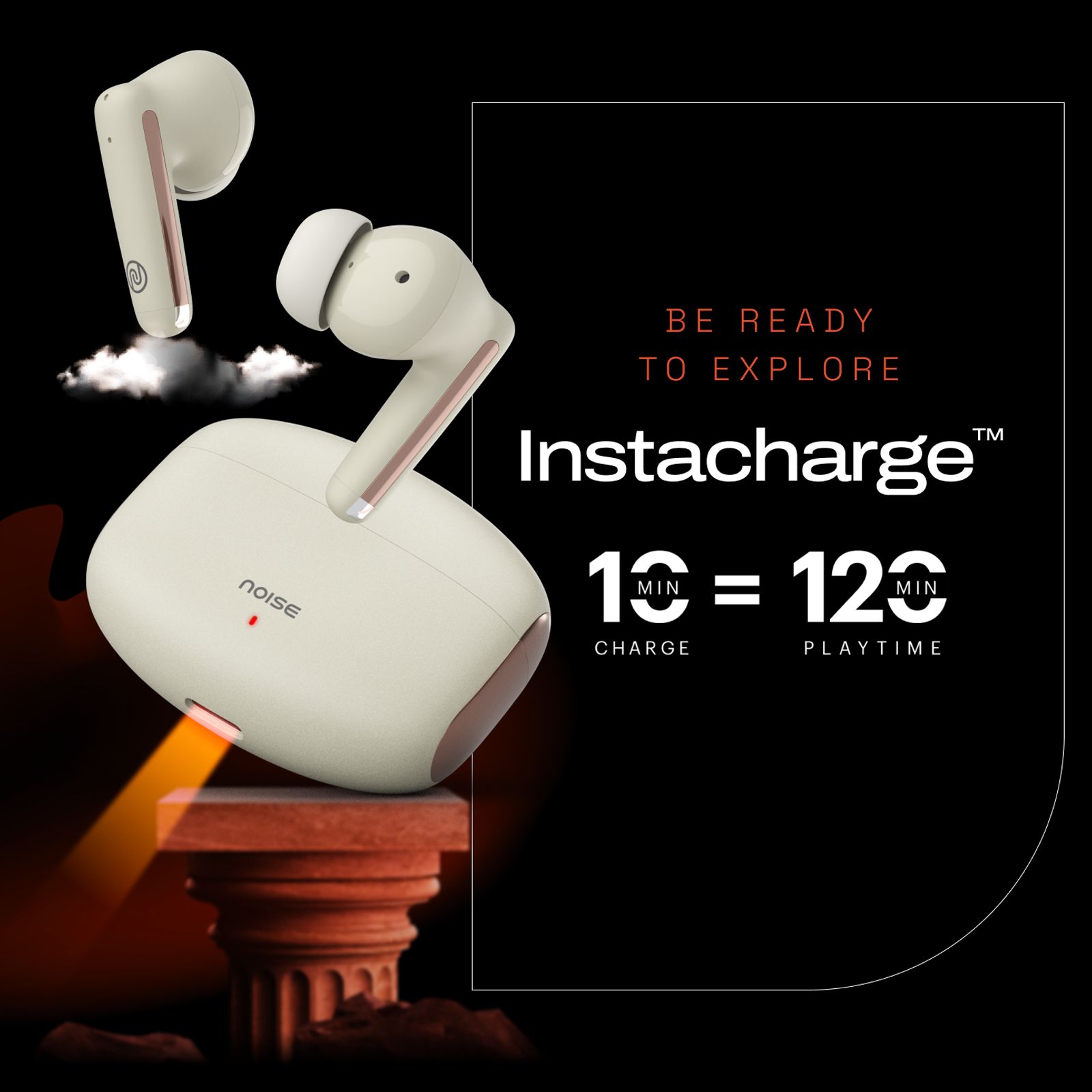 noise Buds Venus TWS Earbuds with Active Noise Cancellation (IPX5 Water Resistant, Instacharge, Lunar Ivory) noise Buds Venus TWS Earbuds with Active Noise Cancellation (IPX5 Water Resistant, Instacharge, Lunar Ivory)_5