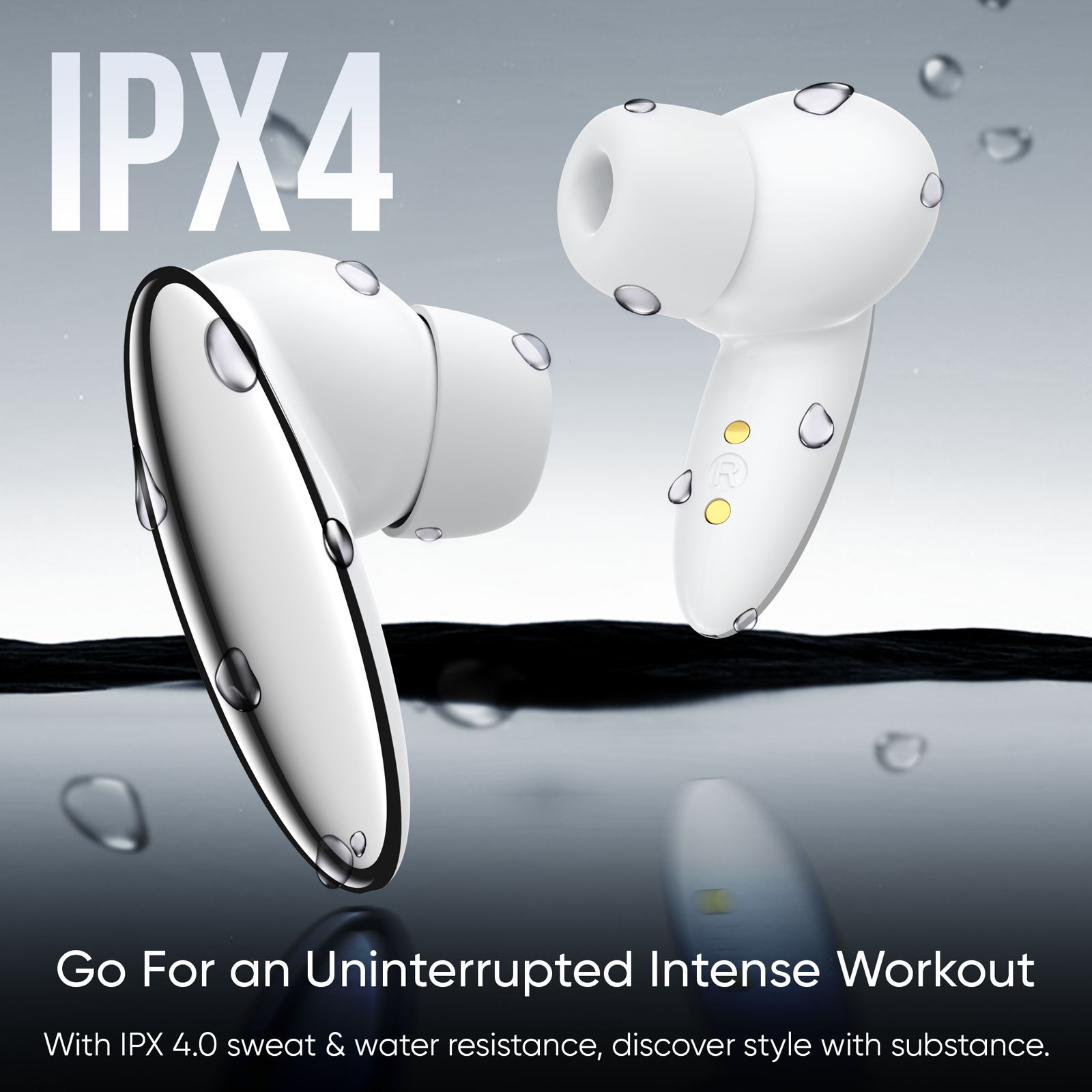 Mivi DuoPods N6 TEDPN6WT TWS Earbuds with AI Noise Cancellation (IPX4 Water Resistant, 13mm Electroplated Drivers, White)_4