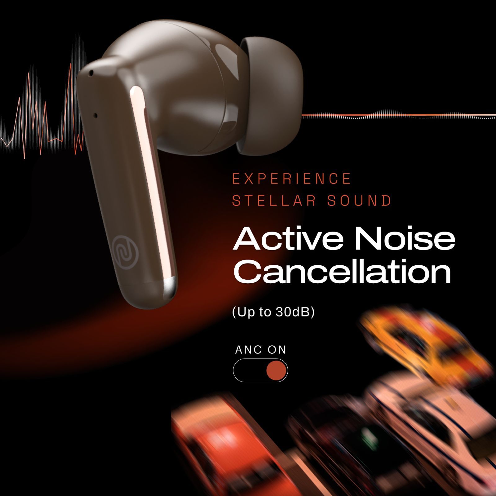 noise Buds Venus TWS Earbuds with Active Noise Cancellation (IPX5 Water Resistant, Instacharge, Stellar Brown)_2