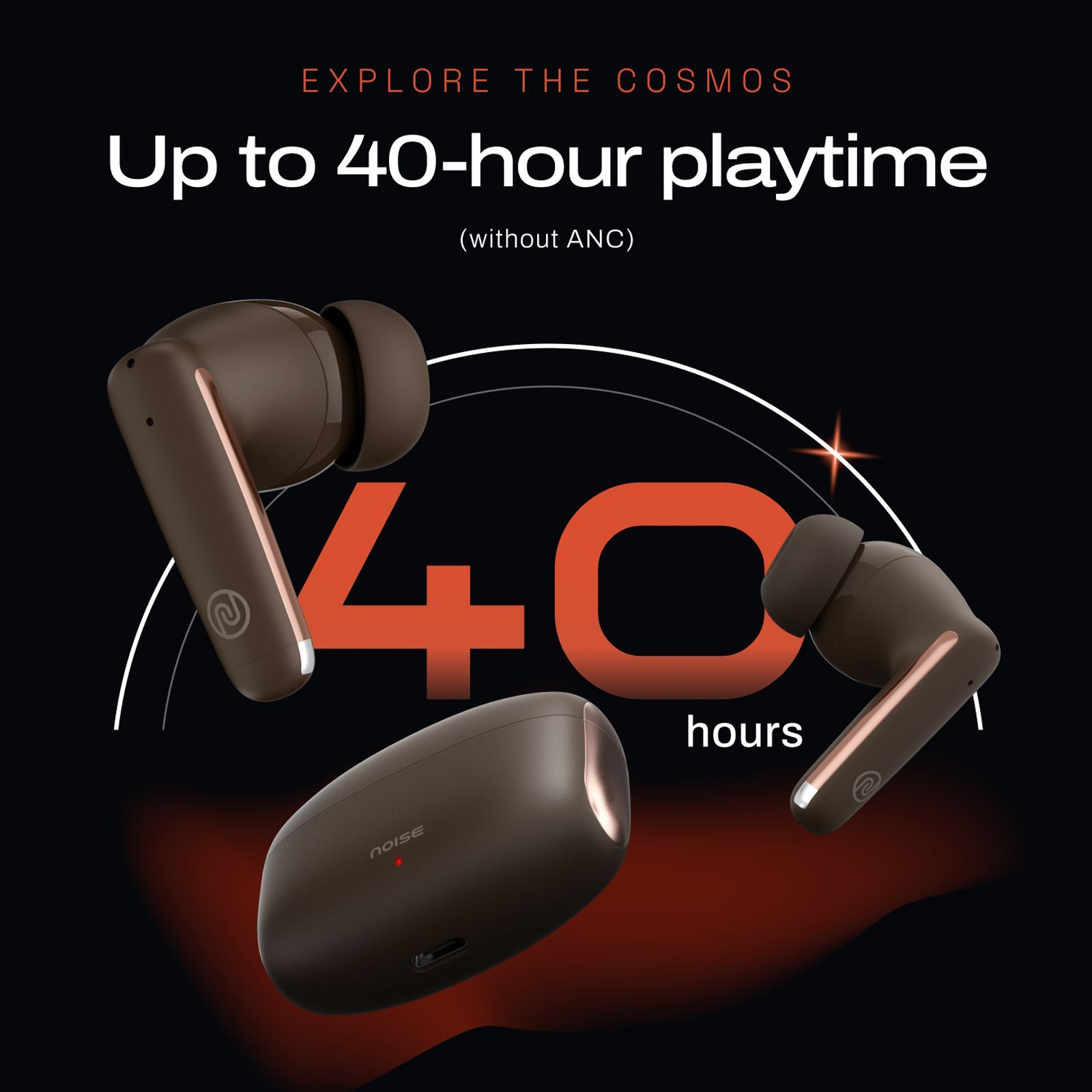 noise Buds Venus TWS Earbuds with Active Noise Cancellation (IPX5 Water Resistant, Instacharge, Stellar Brown)_3