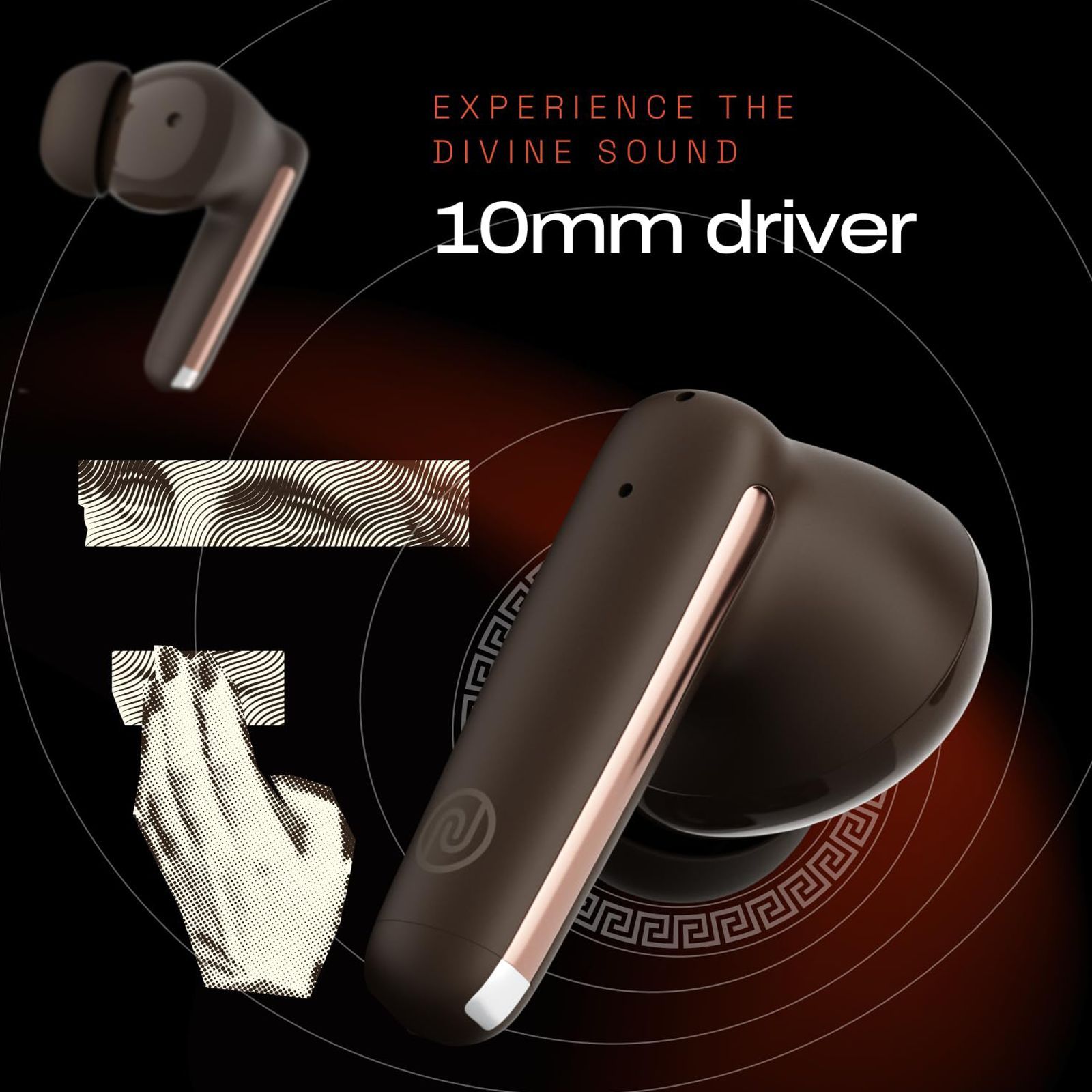 noise Buds Venus TWS Earbuds with Active Noise Cancellation (IPX5 Water Resistant, Instacharge, Stellar Brown)_7