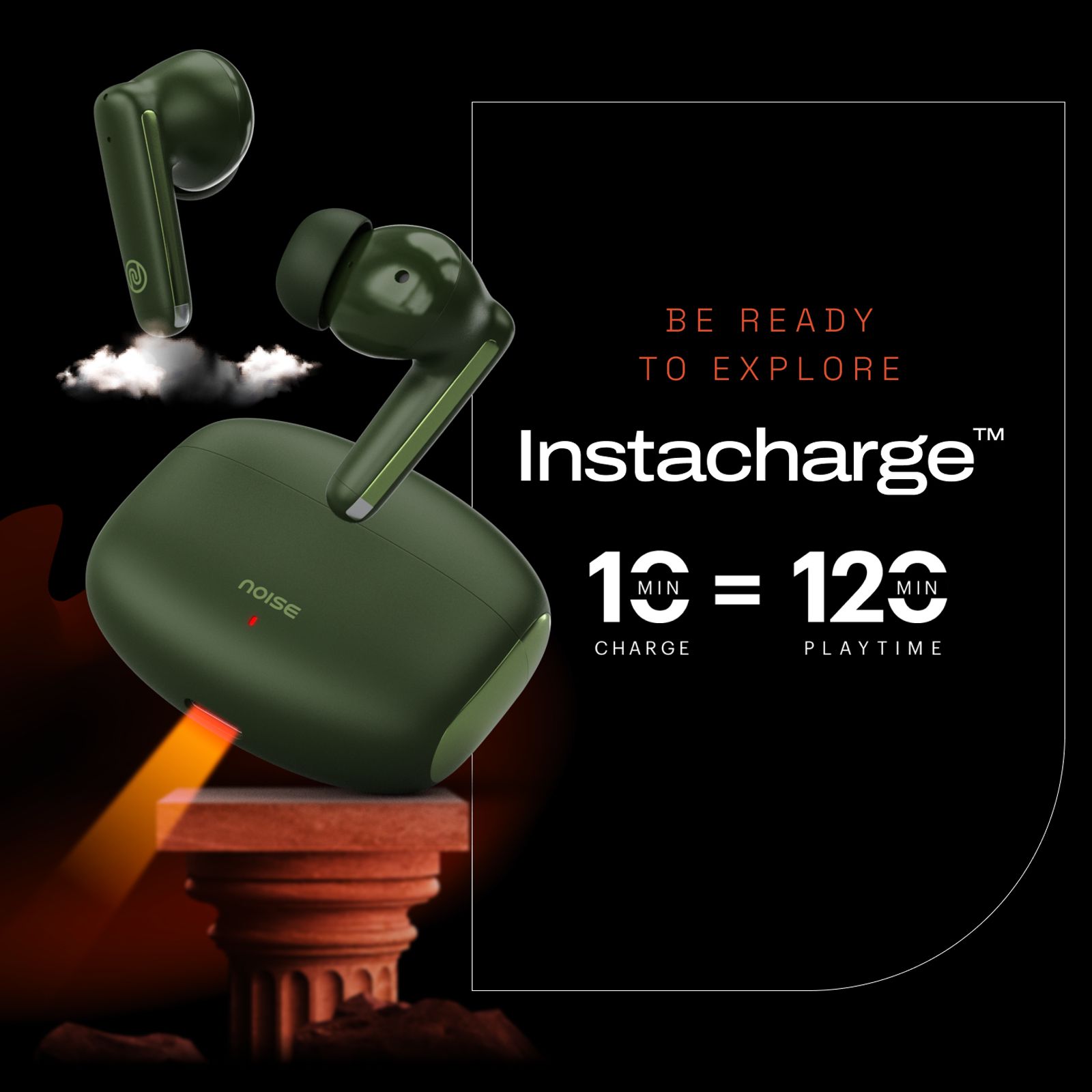 noise Buds Venus TWS Earbuds with Active Noise Cancellation (IPX5 Water Resistant, Instacharge, Galaxy Green)_5
