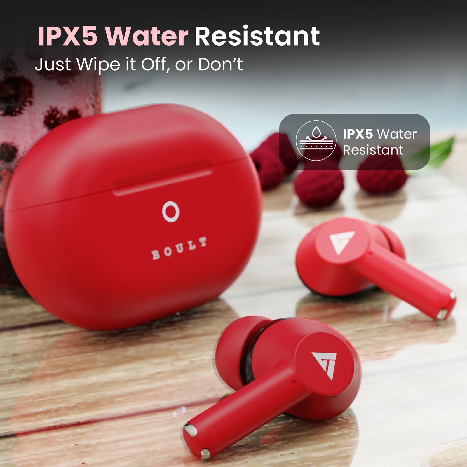 GOBOULT Airbass W40 TWS Earbuds with Environmental Noise Cancellation (IPX5 Water Resistant, Fast Charging, Berry Red) GOBOULT Airbass W40 TWS Earbuds with Environmental Noise Cancellation (IPX5 Water Resistant, Fast Charging, Berry Red)_6