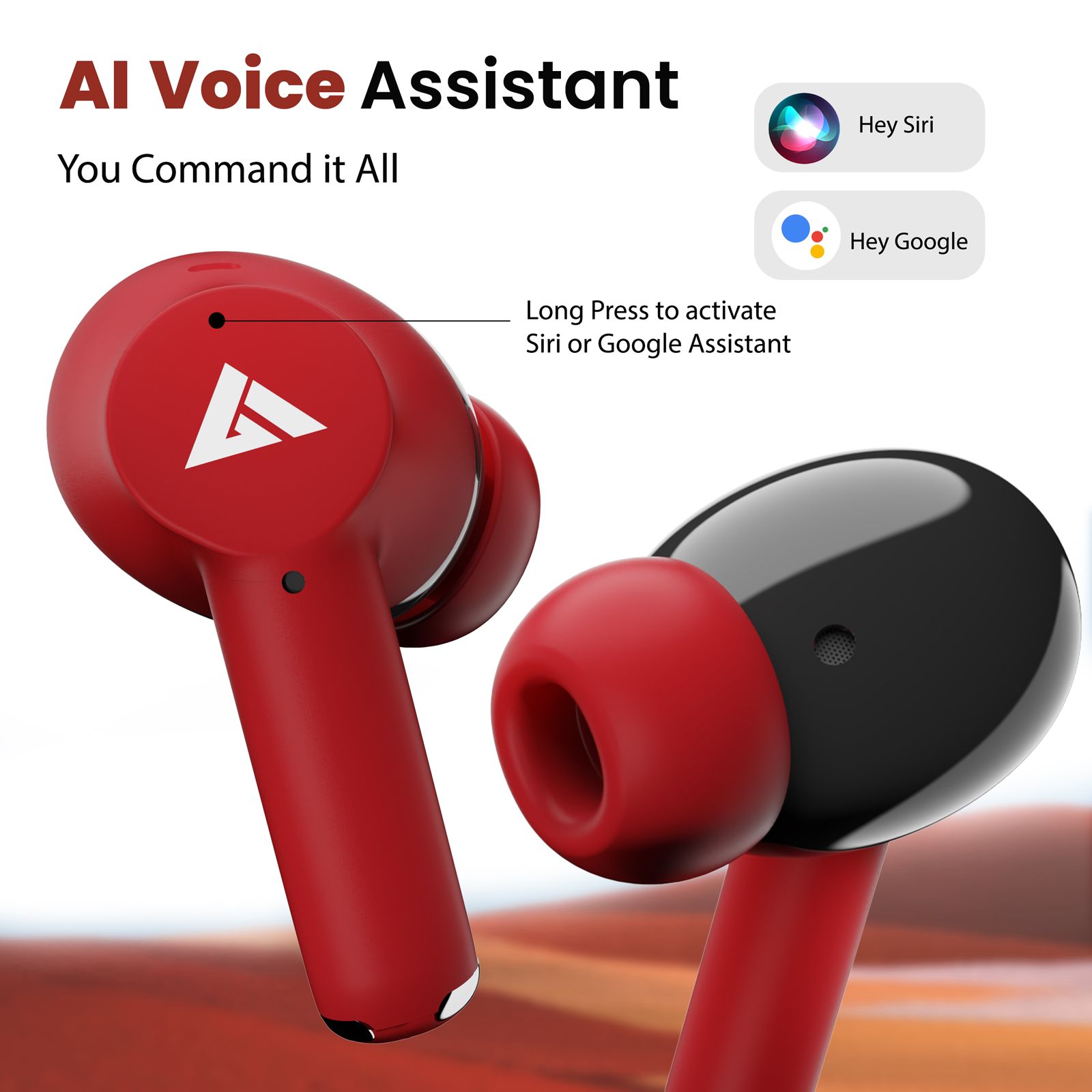 GOBOULT Airbass W40 TWS Earbuds with Environmental Noise Cancellation (IPX5 Water Resistant, Fast Charging, Berry Red) GOBOULT Airbass W40 TWS Earbuds with Environmental Noise Cancellation (IPX5 Water Resistant, Fast Charging, Berry Red)_8