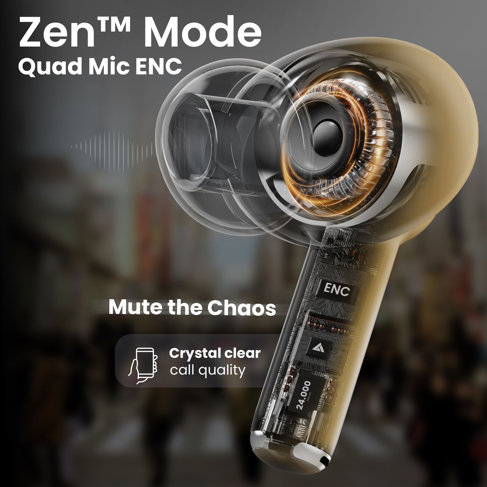 GOBOULT Airbass W40 TWS Earbuds with Environmental Noise Cancellation (IPX5 Water Resistant, Fast Charging, Khaki Green) GOBOULT Airbass W40 TWS Earbuds with Environmental Noise Cancellation (IPX5 Water Resistant, Fast Charging, Khaki Green)_5