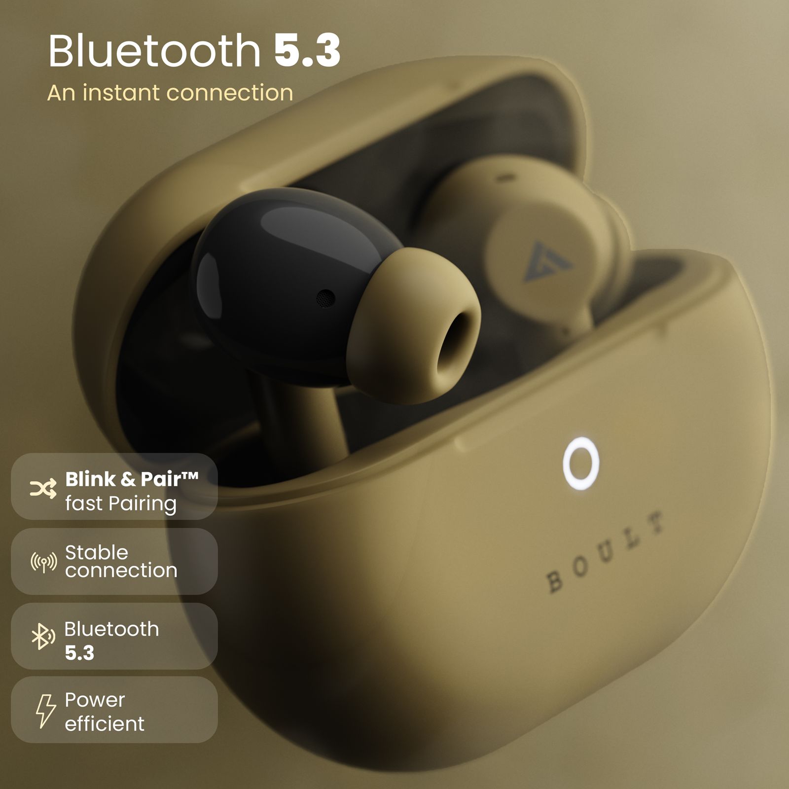 GOBOULT Airbass W40 TWS Earbuds with Environmental Noise Cancellation (IPX5 Water Resistant, Fast Charging, Khaki Green) GOBOULT Airbass W40 TWS Earbuds with Environmental Noise Cancellation (IPX5 Water Resistant, Fast Charging, Khaki Green)_8