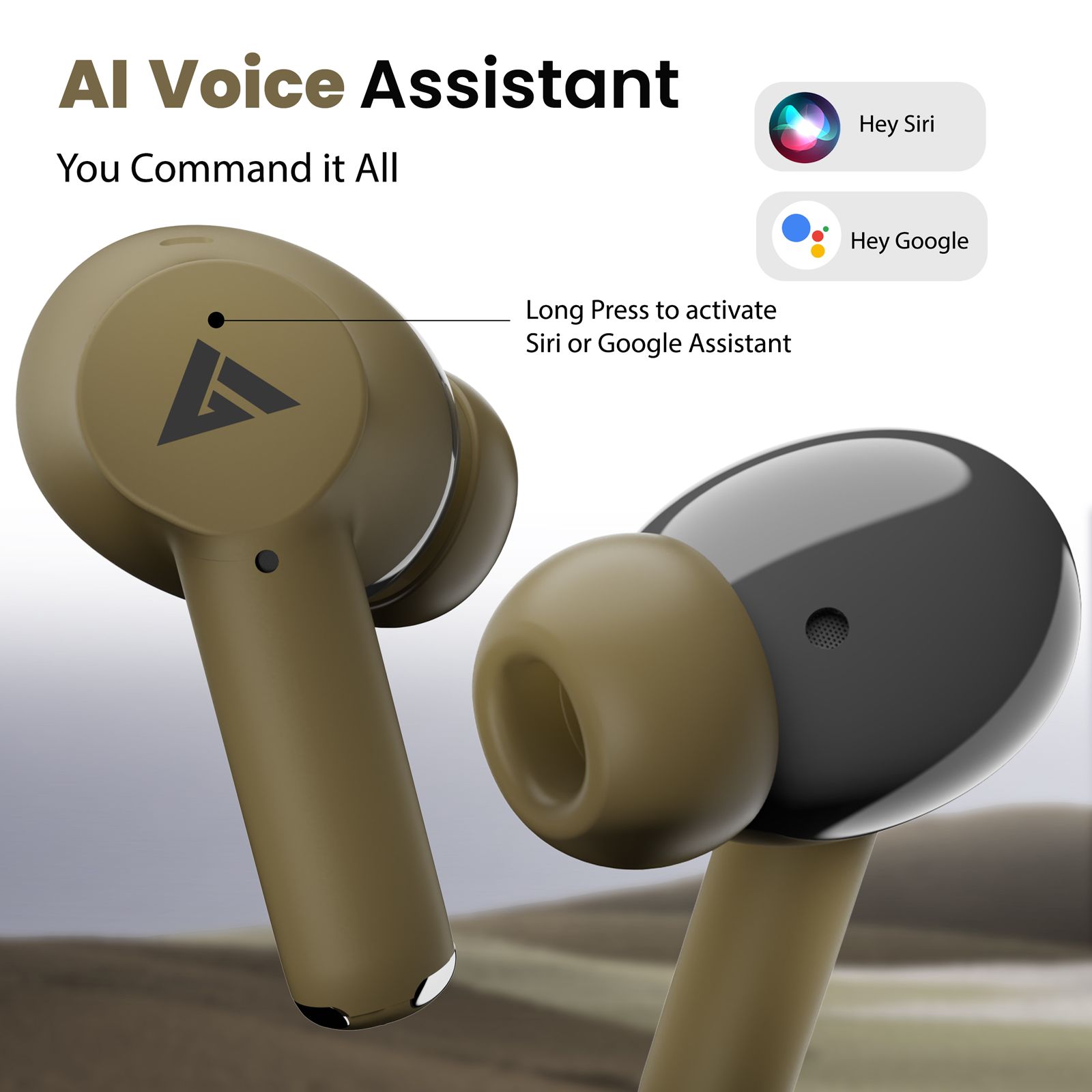 GOBOULT Airbass W40 TWS Earbuds with Environmental Noise Cancellation (IPX5 Water Resistant, Fast Charging, Khaki Green) GOBOULT Airbass W40 TWS Earbuds with Environmental Noise Cancellation (IPX5 Water Resistant, Fast Charging, Khaki Green)_9