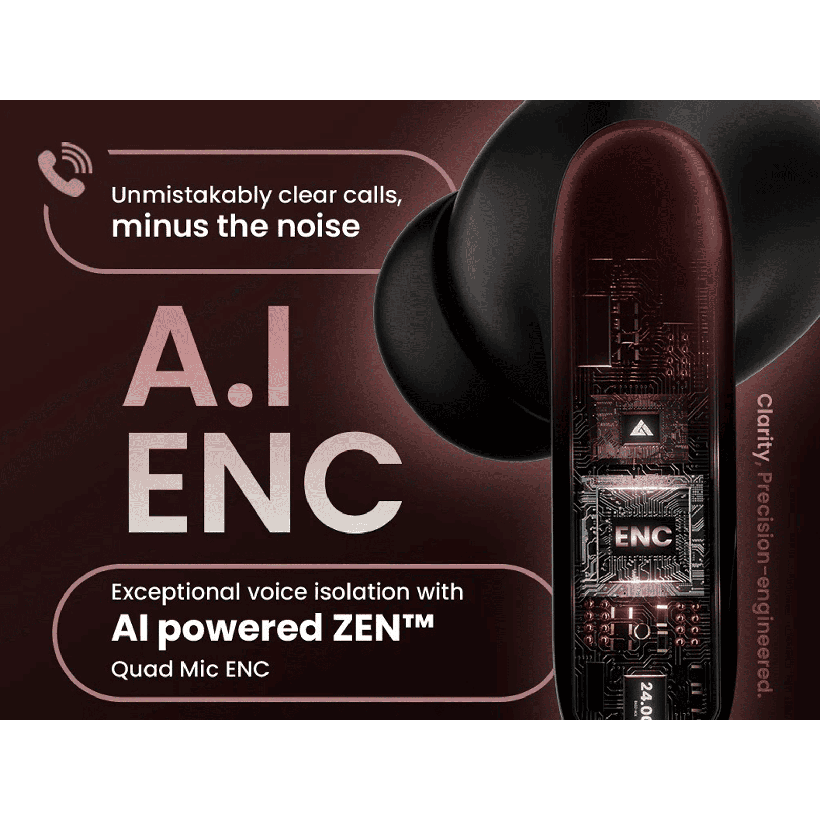 GOBOULT AirBass Y1 Pro TWS Earbuds with Environmental Noise Cancellation (Fast Charging, Red)_4