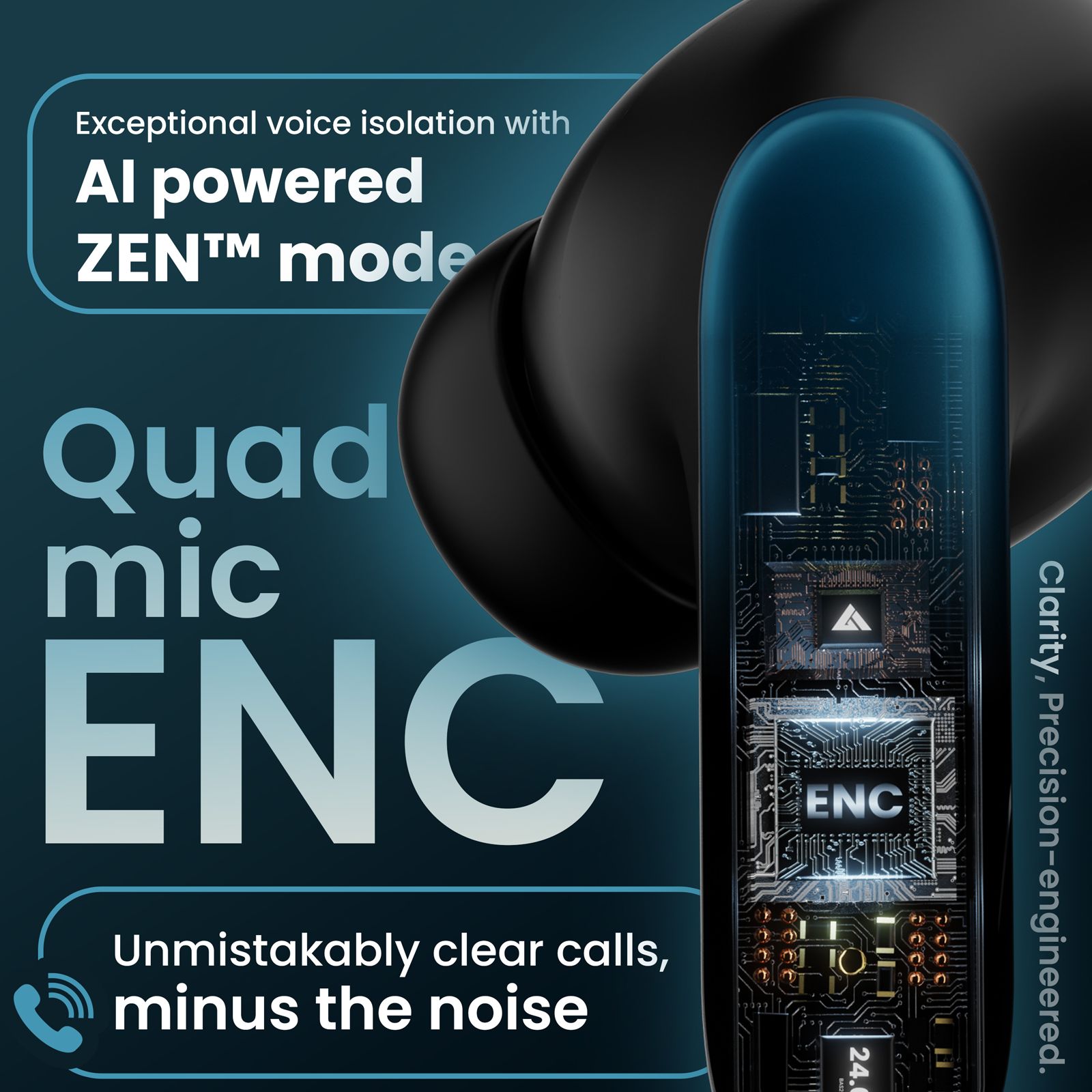 GOBOULT AirBass Y1 Pro TWS Earbuds with Environmental Noise Cancellation (Fast Charging, Blue)_5