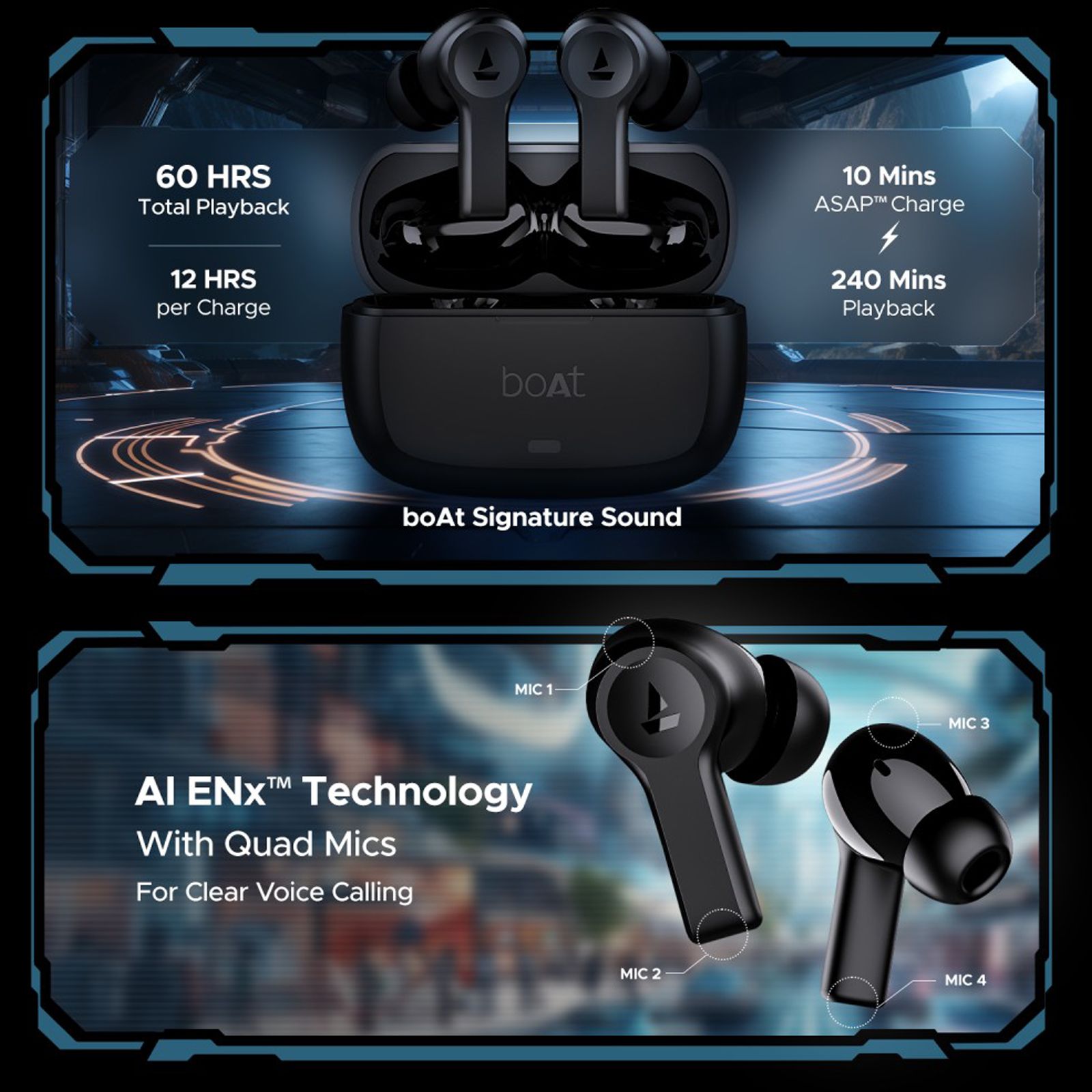 boAt Airdopes Flex 454 ANC TWS Earbuds with Active Noise Cancellation (IPX5 Water Resistance, Multipoint Connection, Black)_4