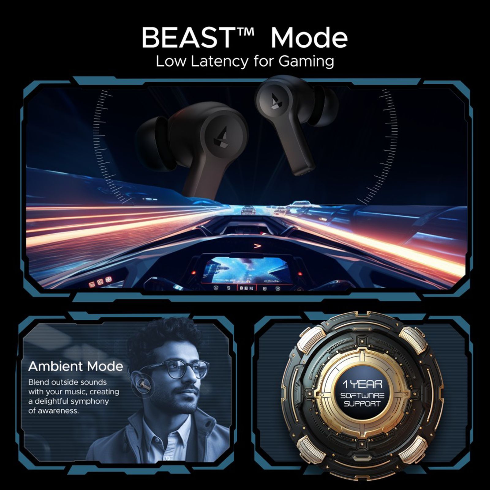 boAt Airdopes Flex 454 ANC TWS Earbuds with Active Noise Cancellation (IPX5 Water Resistance, Multipoint Connection, Black)_5