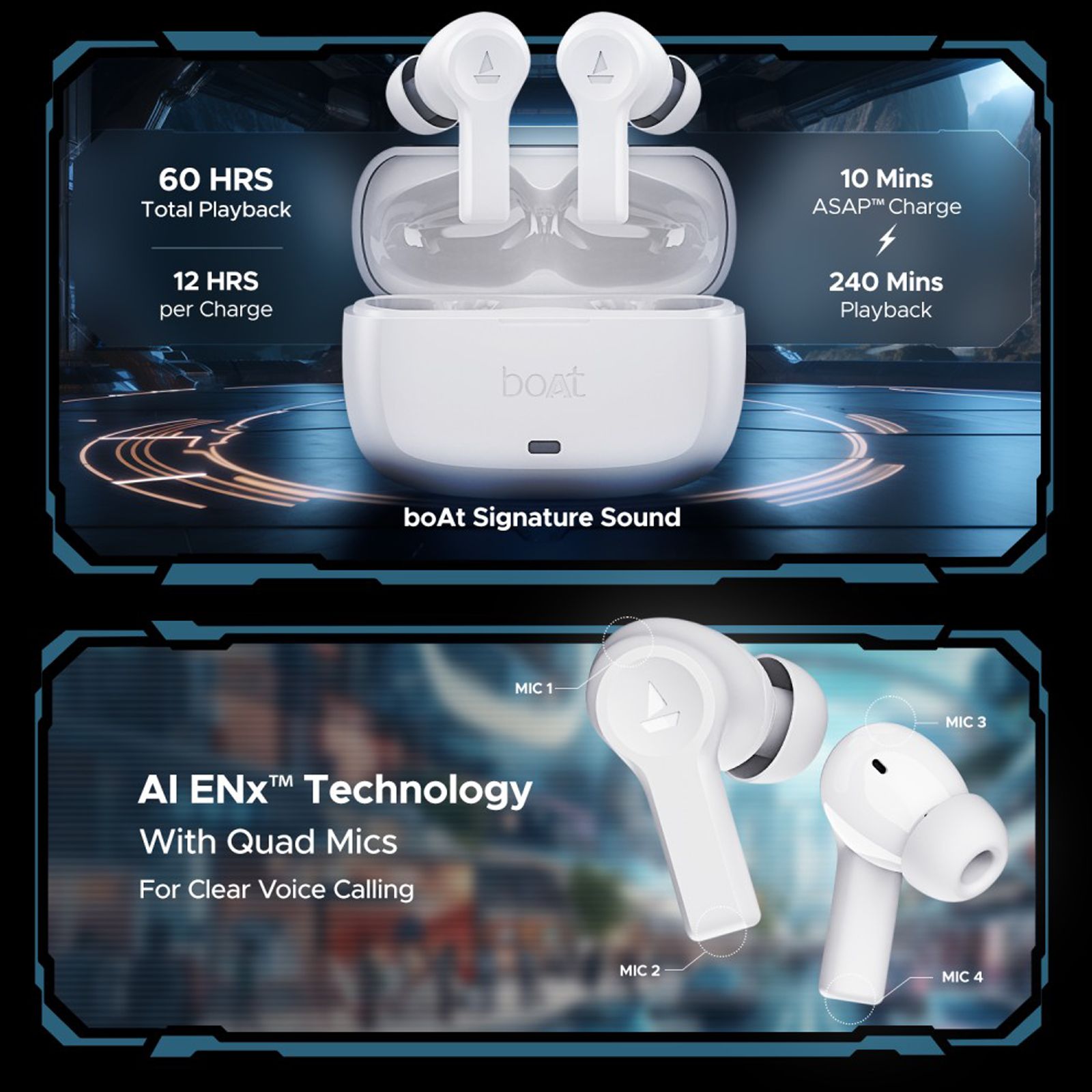 boAt Airdopes Flex 454 ANC TWS Earbuds with Active Noise Cancellation (IPX5 Water Resistant, ASAP Charge, Zinc White)_5