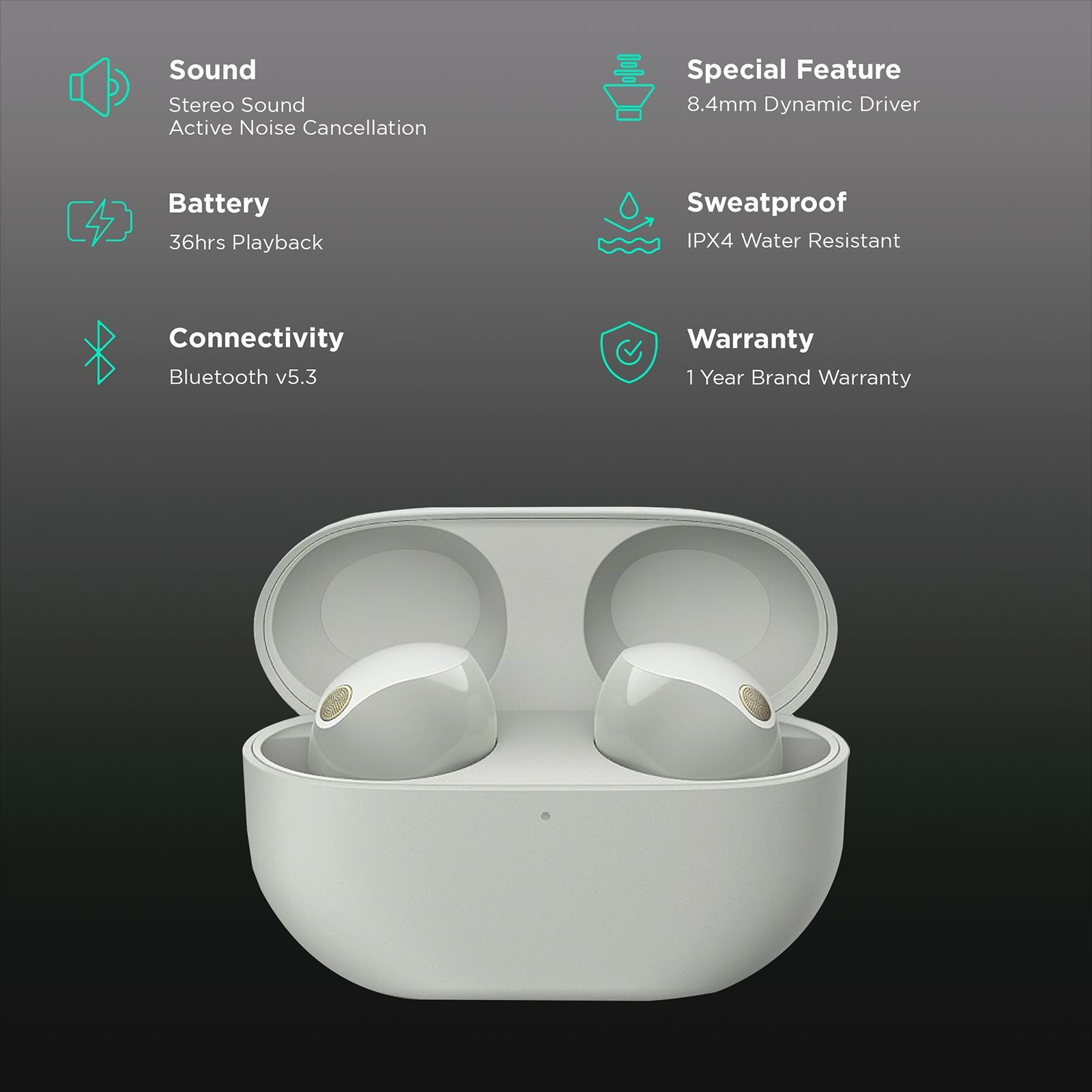 SONY WF-1000XM5 TWS Earbuds with Active Noise Cancellation (IPX4 Water Resistant, Quick Charge, Silver) SONY WF-1000XM5 TWS Earbuds with Active Noise Cancellation (IPX4 Water Resistant, Quick Charge, Silver)_2