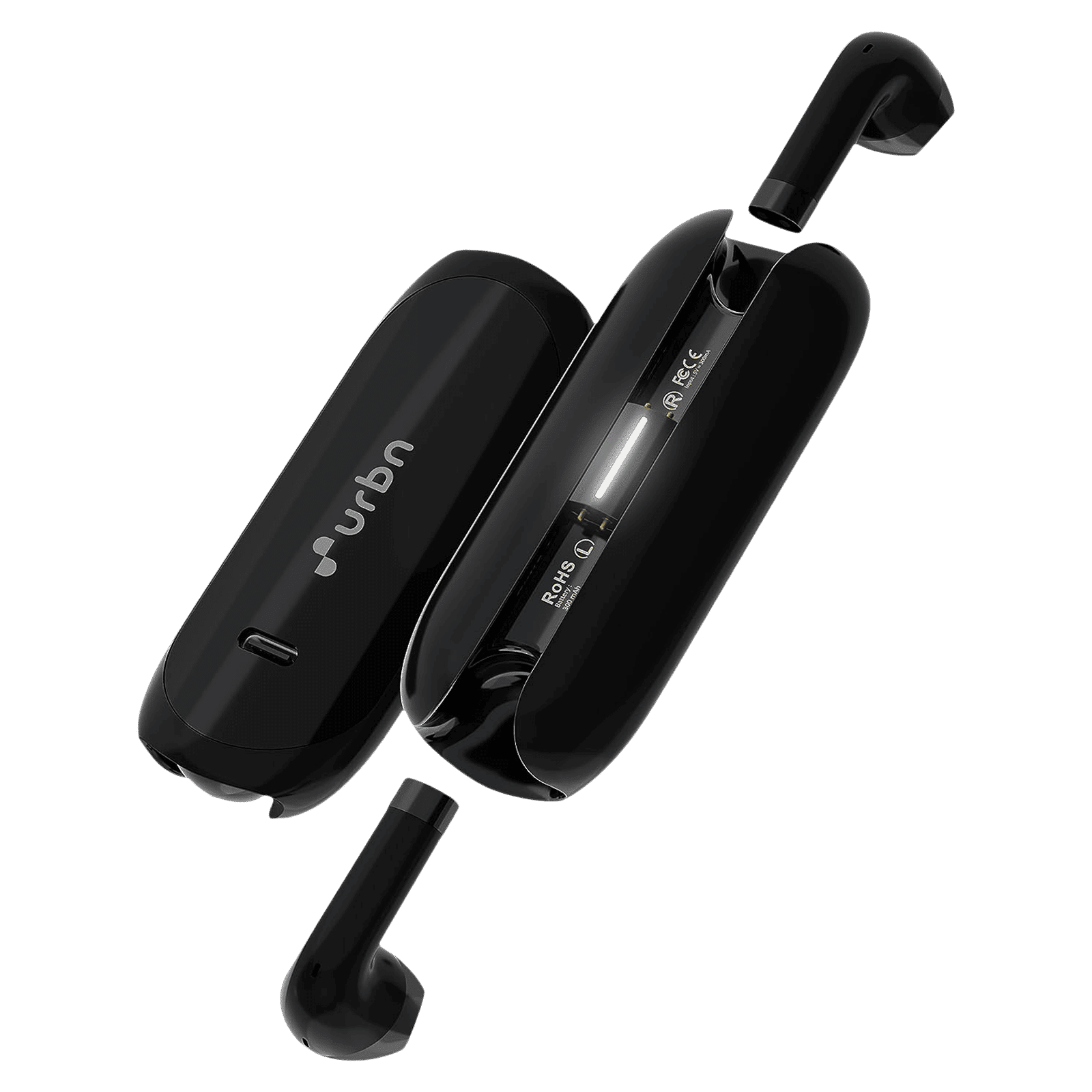 urbn Beat 800 TWS Earbuds with Environmental Noise Cancellation (IPX5 Water Resistant, Fast Charging, Black)_1