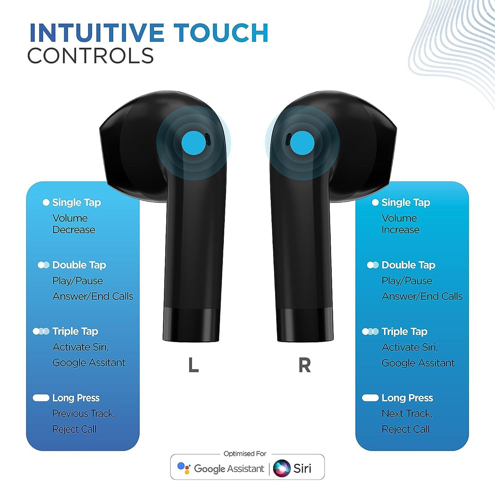 urbn Beat 800 TWS Earbuds with Environmental Noise Cancellation (IPX5 Water Resistant, Fast Charging, Black)_5