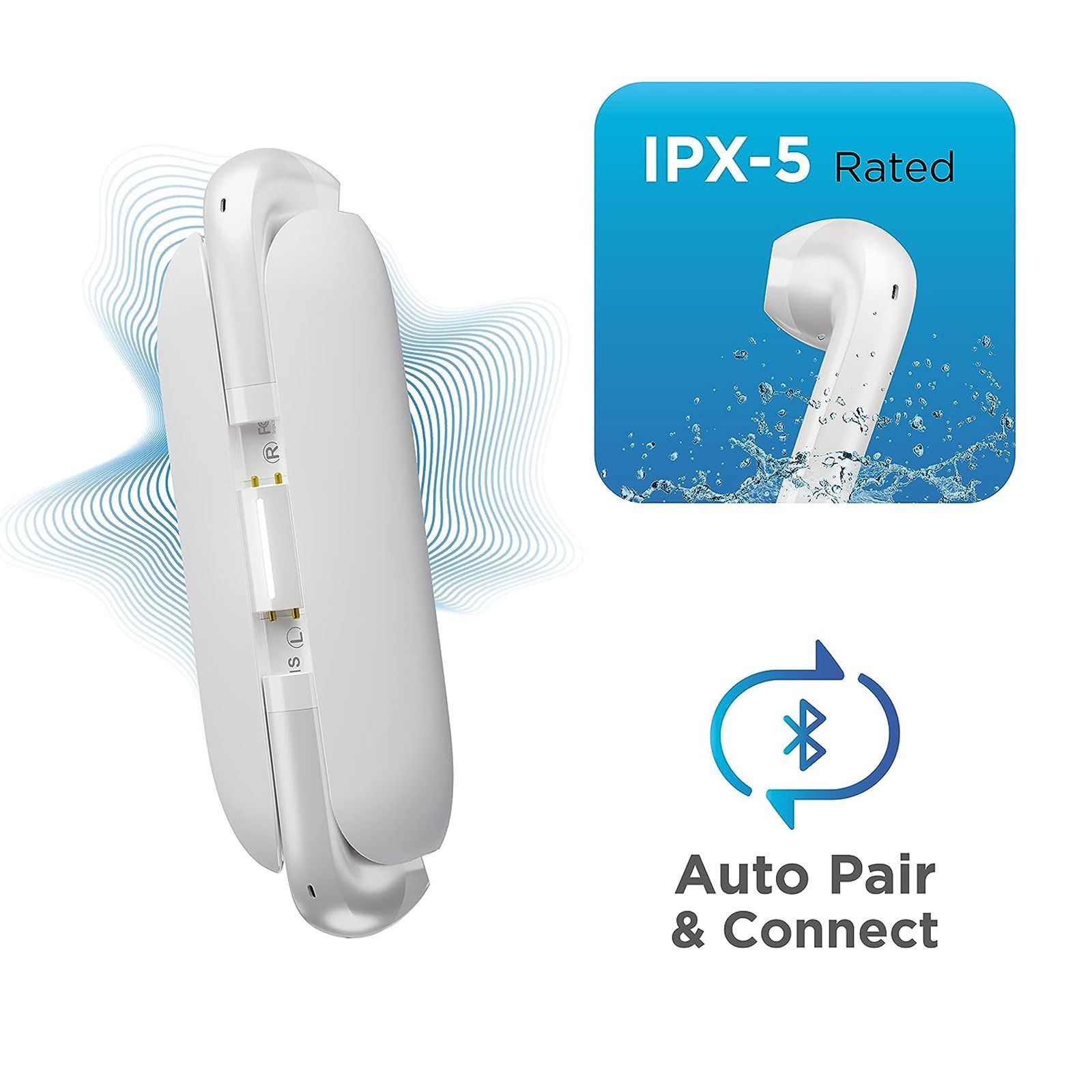 urbn Beat 800 TWS Earbuds with Environmental Noise Cancellation (IPX5 Water Resistant, Fast Charging, White)_7