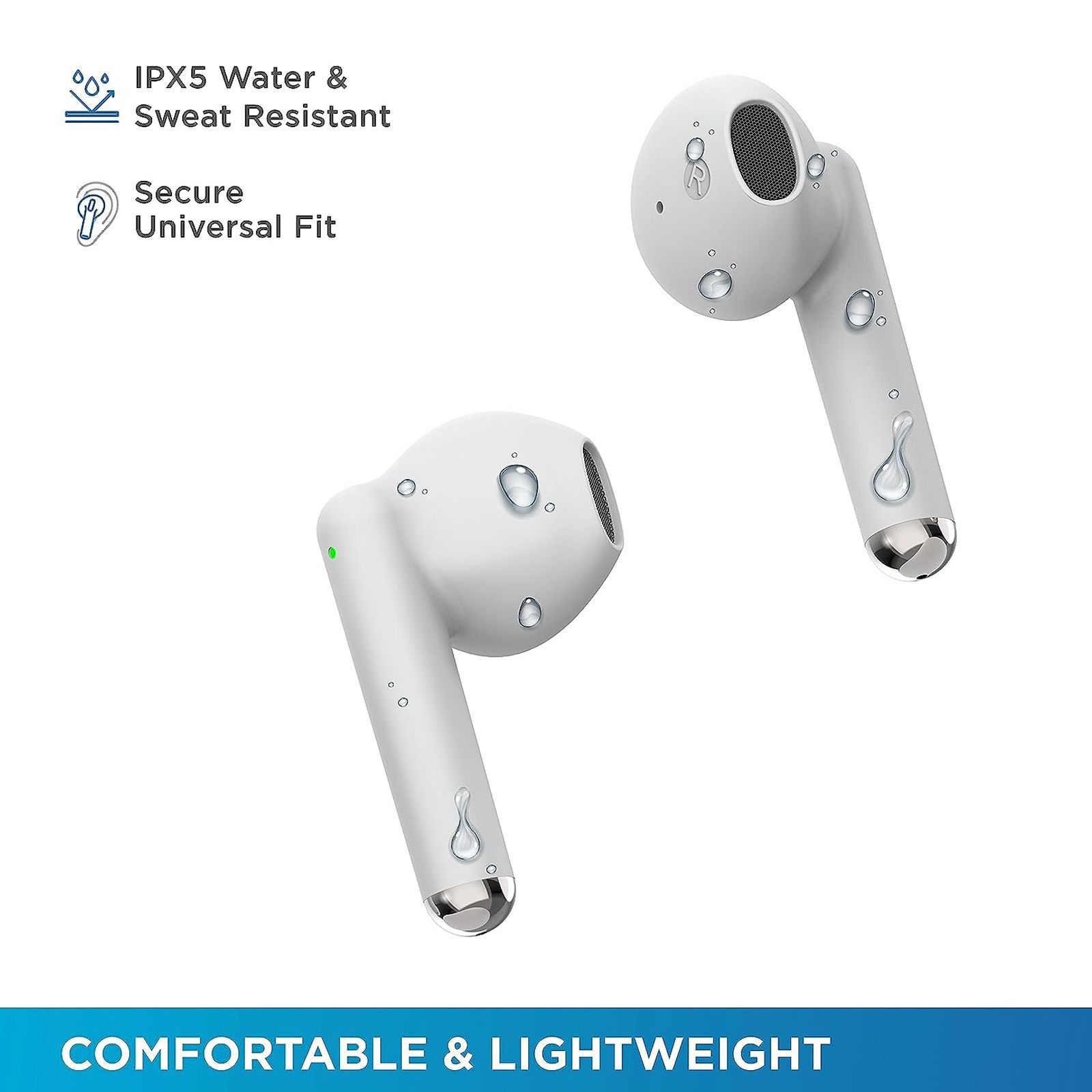 urbn Beat 400 TWS Earbuds with Noise Isolation (IPX5 Water Resistant, Fast Charging, White)_3