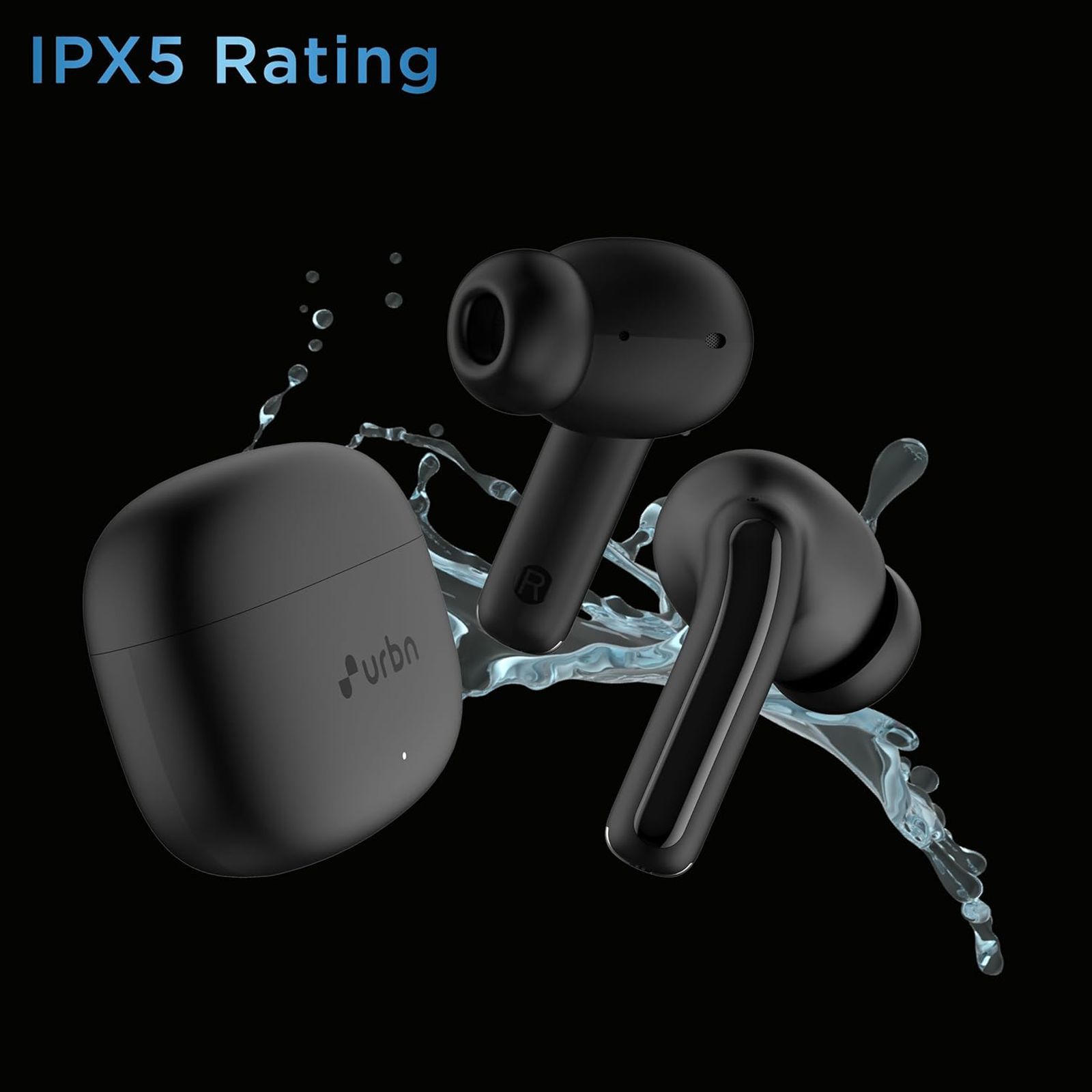 urbn Beat 650 TWS Earbuds with Environmental Noise Cancellation (IPX5 Water Resistant, Fast Charging, Black)_7