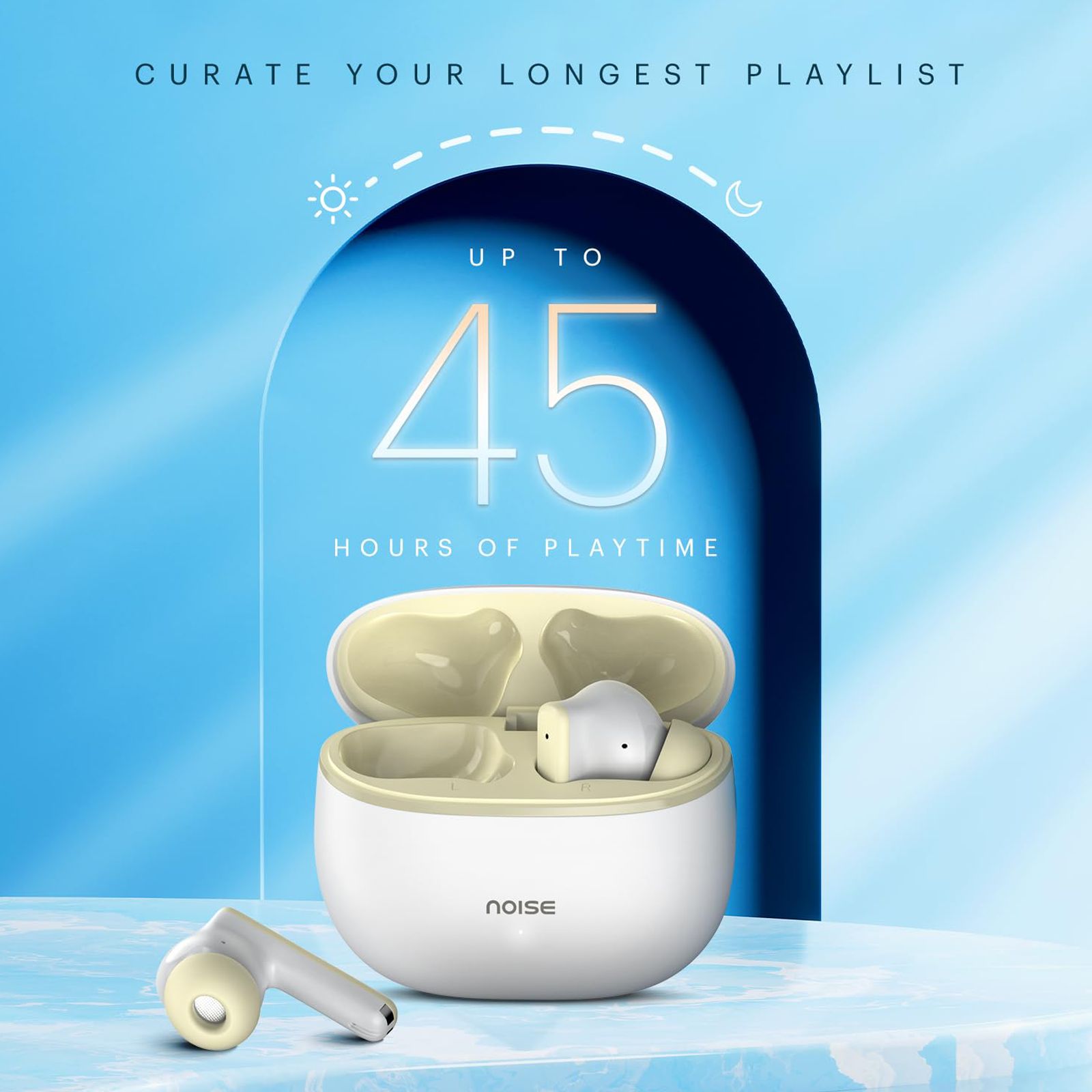 noise Air Buds 3 TWS Earbuds with Environmental Noise Cancellation (IPX5 Water Resistant, Instacharge, Serene White)_2