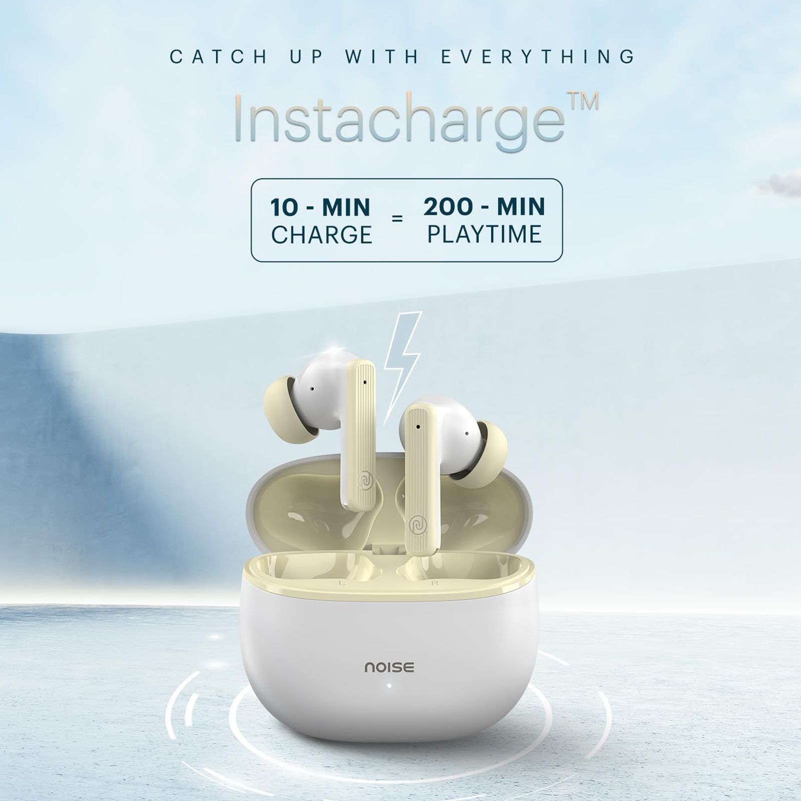 noise Air Buds 3 TWS Earbuds with Environmental Noise Cancellation (IPX5 Water Resistant, Instacharge, Serene White)_5