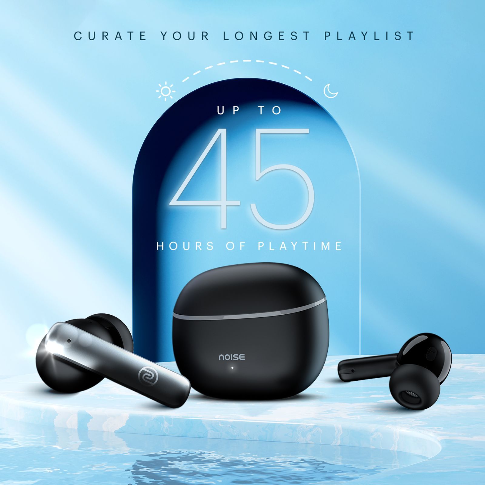 noise Air Buds Pro 3 TWS Earbuds with Active Noise Cancellation (IPX5 Water Resistant, Instacharge, Space Black)_2