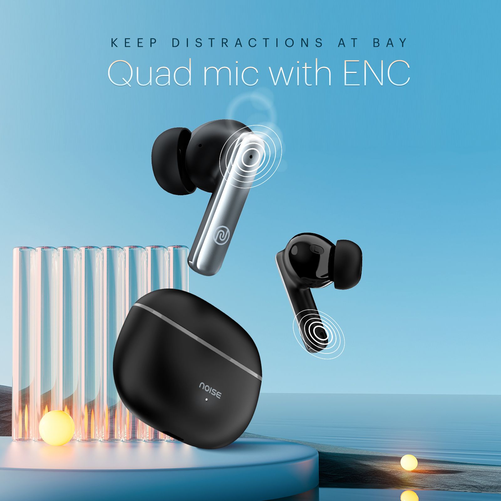 noise Air Buds Pro 3 TWS Earbuds with Active Noise Cancellation (IPX5 Water Resistant, Instacharge, Space Black)_3