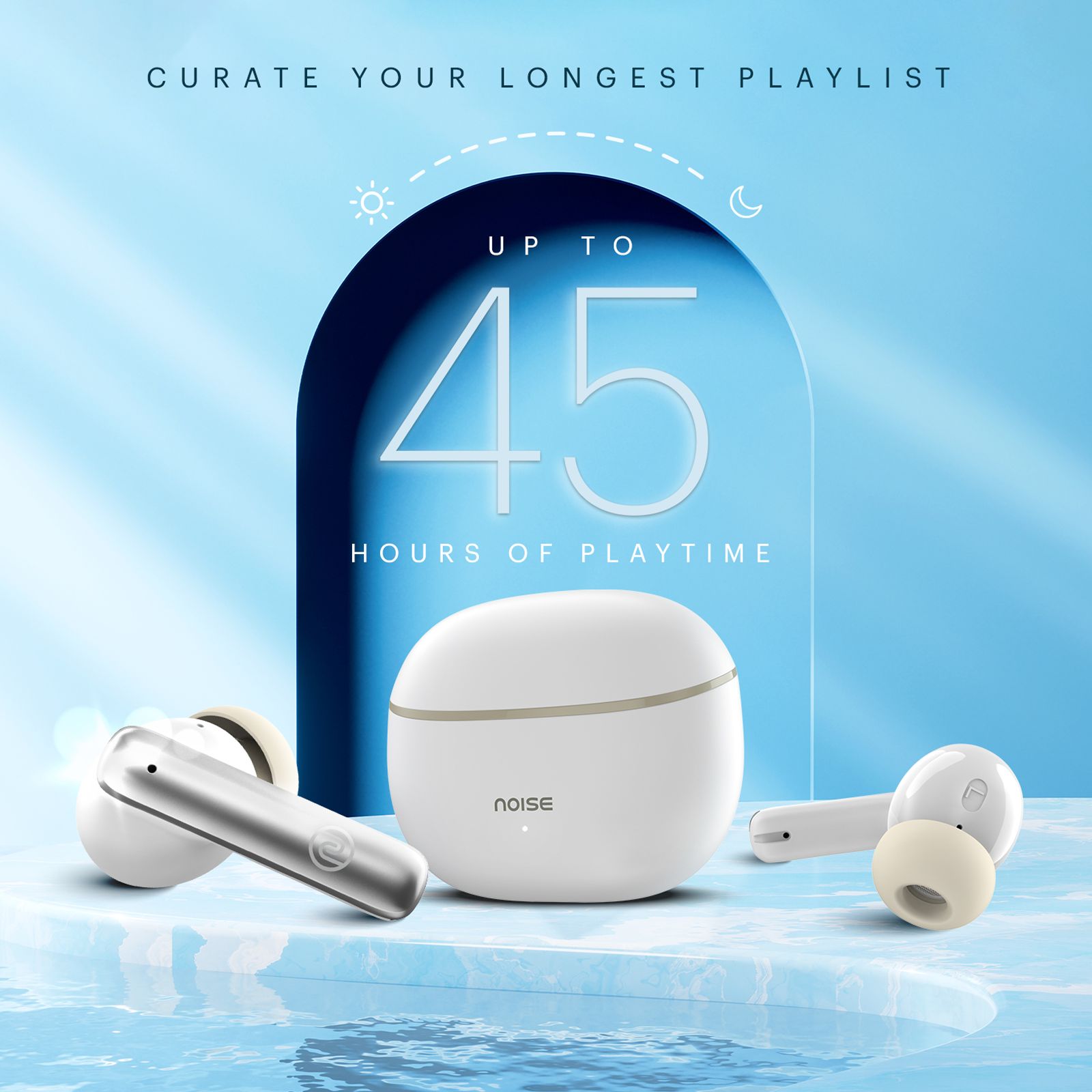 noise Air Buds Pro 3 TWS Earbuds with Active Noise Cancellation (IPX5 Water Resistant, Instacharge, Serene White)_3