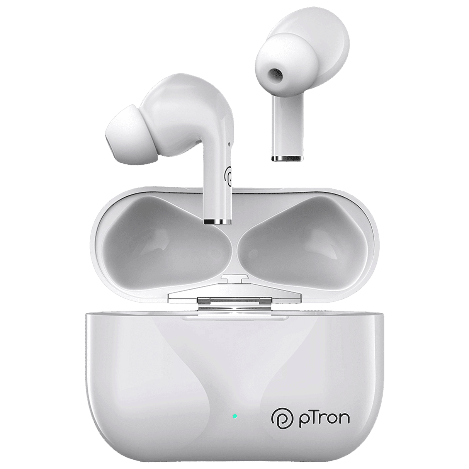 pTron Basspods P181 TWS Earbuds with Passive Noise Cancellation (IPX4 Water Resistant, 32 Hours Playtime, White) pTron Basspods P181 TWS Earbuds with Passive Noise Cancellation (IPX4 Water Resistant, 32 Hours Playtime, White)_1