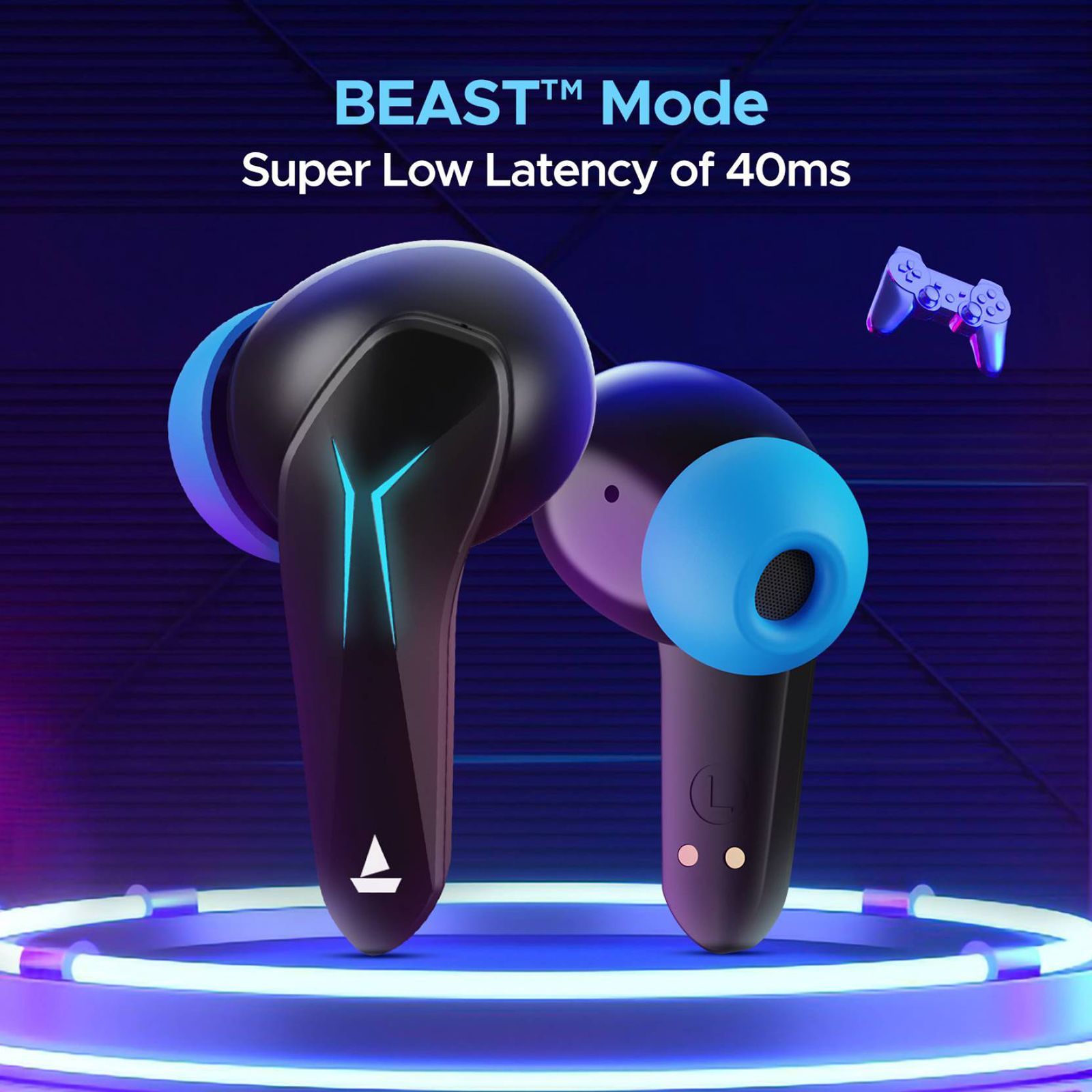 boAt Immortal 128 TWS Earbuds with Environmental Noise Cancellation (IPX4 Water & Sweat Resistant, ASAP Charge, Black Sabre)_3