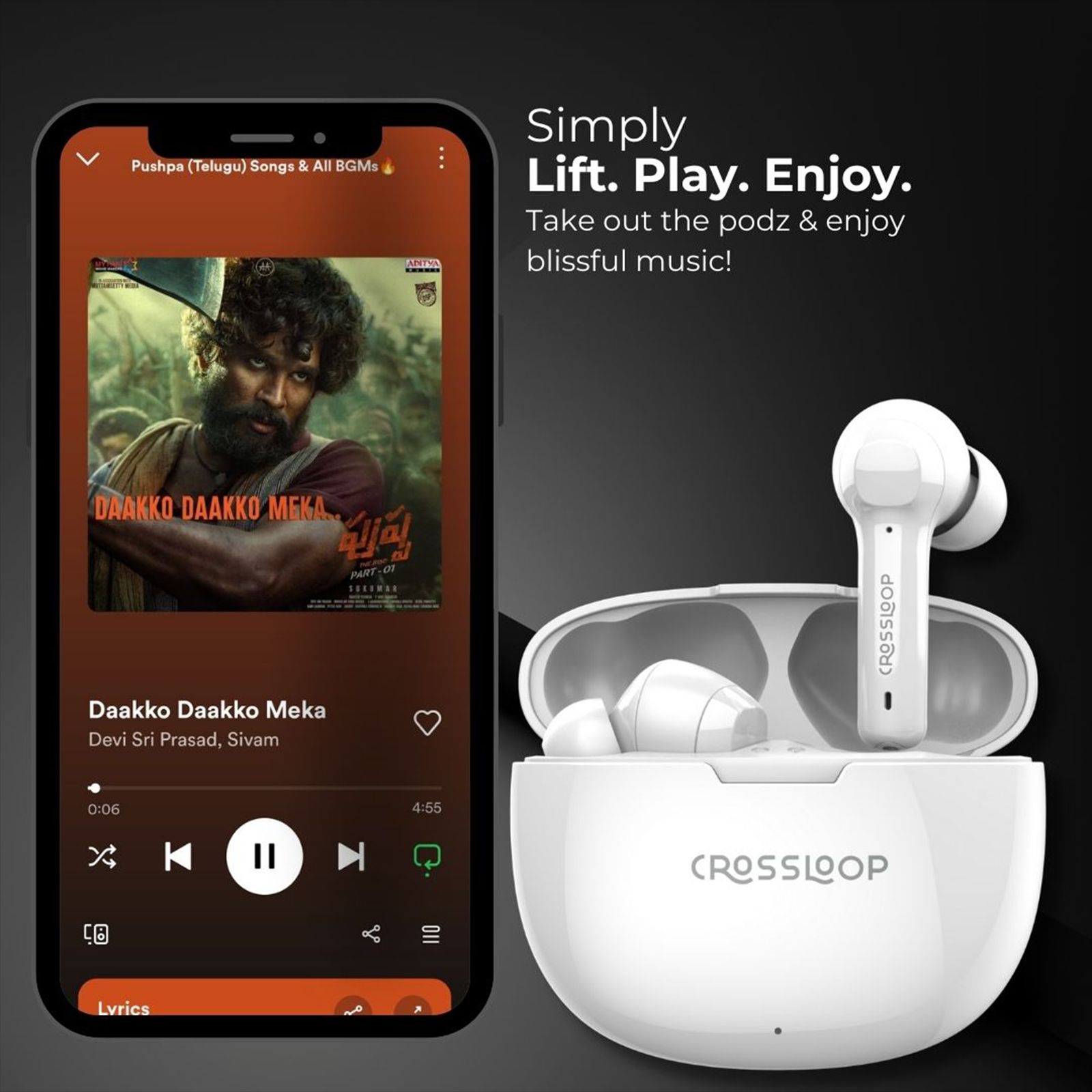 CROSSLOOP Lordz Gen 121 TWS Earbuds (IPX4 Water Resistant, Fast Charging, White)_6