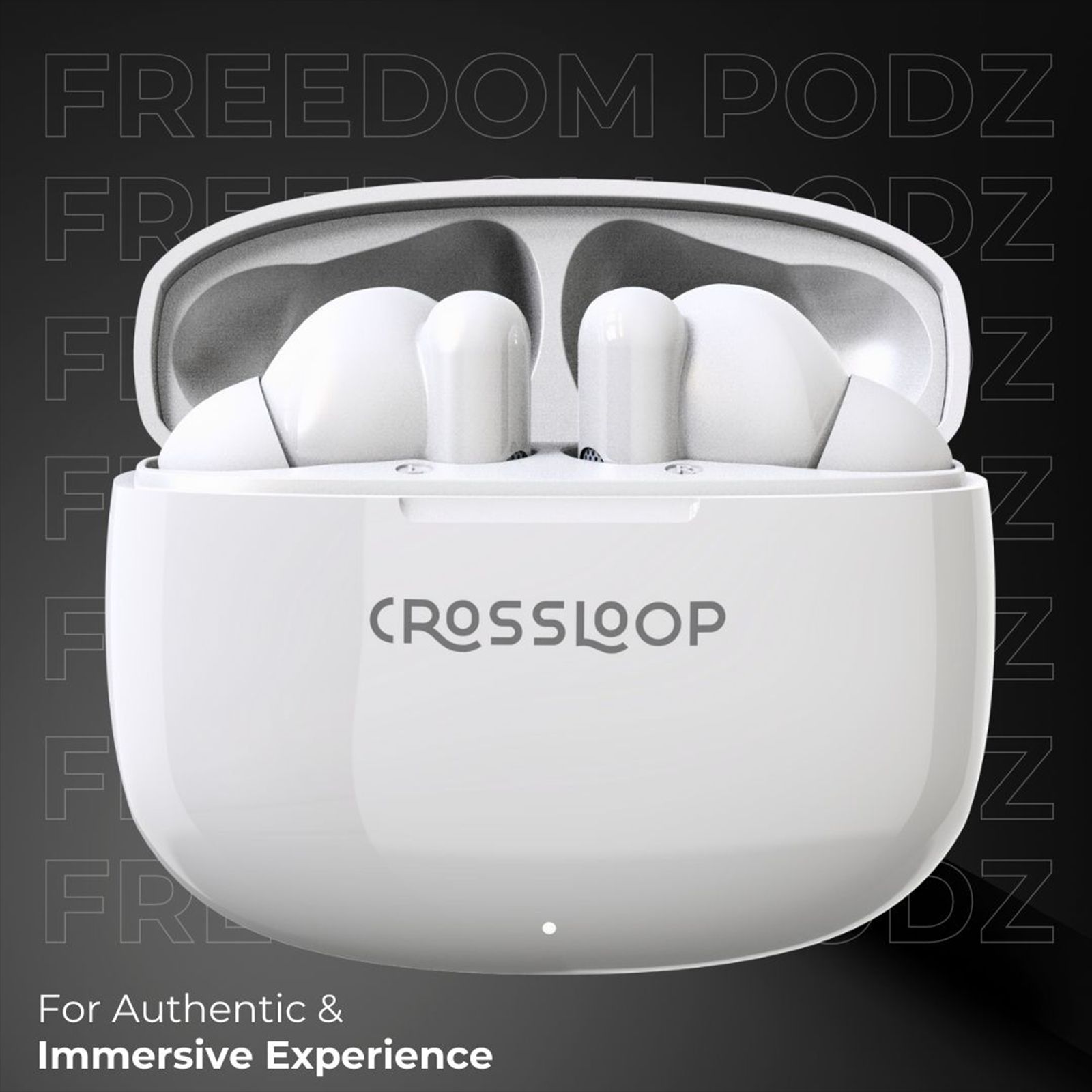 CROSSLOOP Freedom Podz TWS Earbuds with No Noise Cancellation (10mm Driver, White)_3
