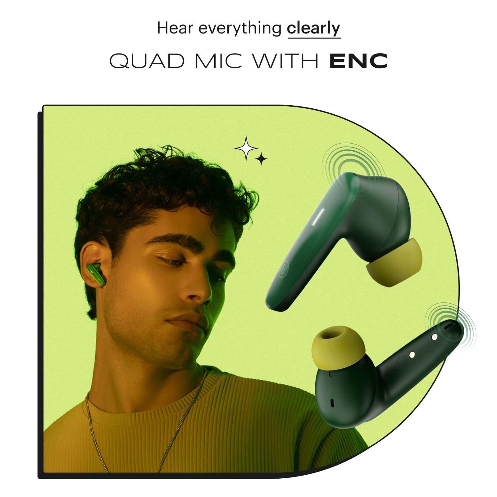 noise Buds VS401 TWS Earbuds with Environmental Noise Cancellation (IPX5 Water Resistant, Insta Charge, Forest Green)_6