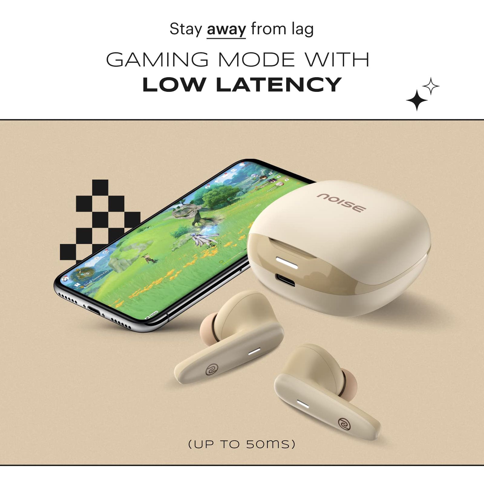 noise Buds VS401 TWS Earbuds with Environmental Noise Cancellation (IPX5 Water Resistant, Insta Charge, Calm Beige)_5