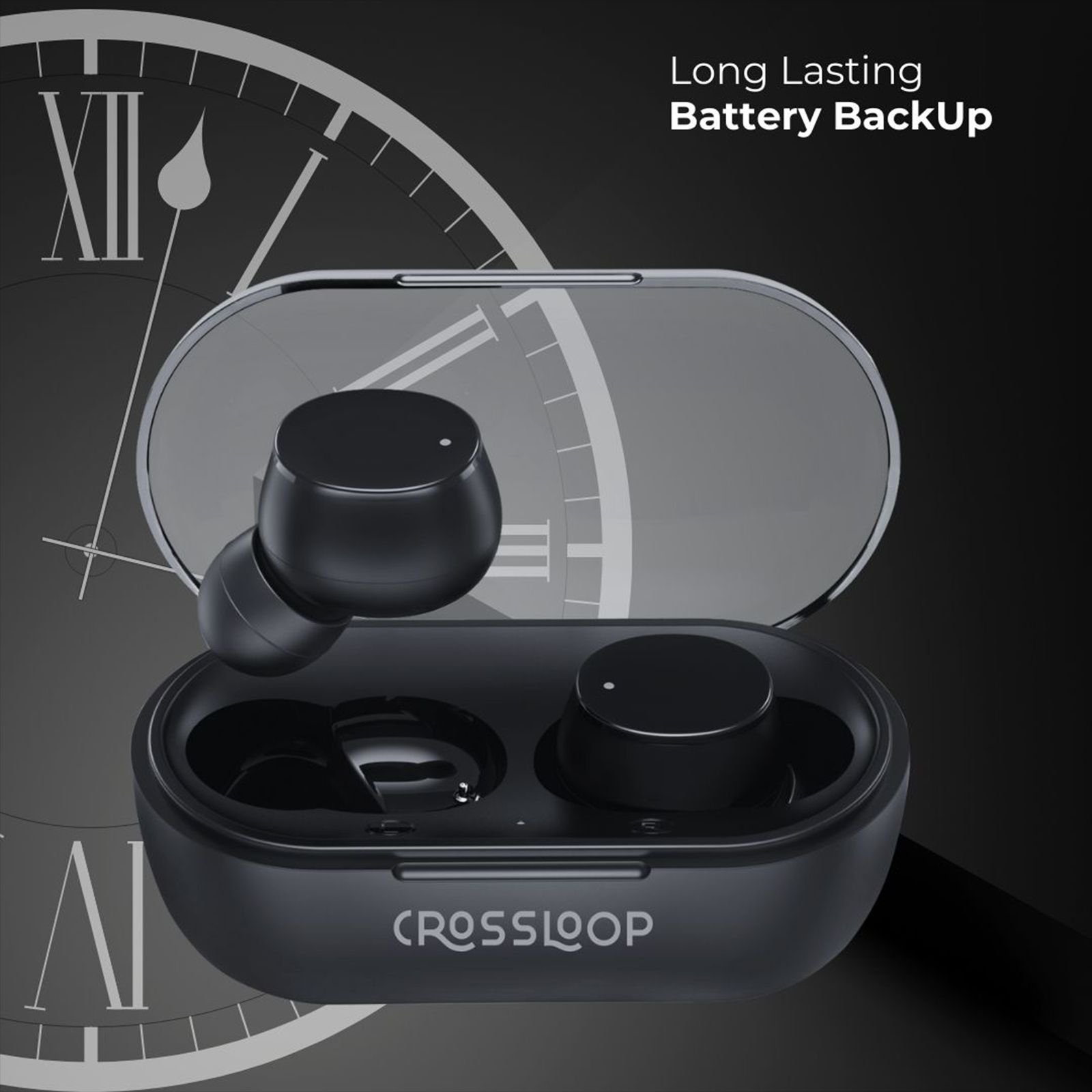 CROSSLOOP Bliss Podz Gen 421 TWS Earbuds (IPX3 Sweat Resistant, Auto Pairing, Black)_4