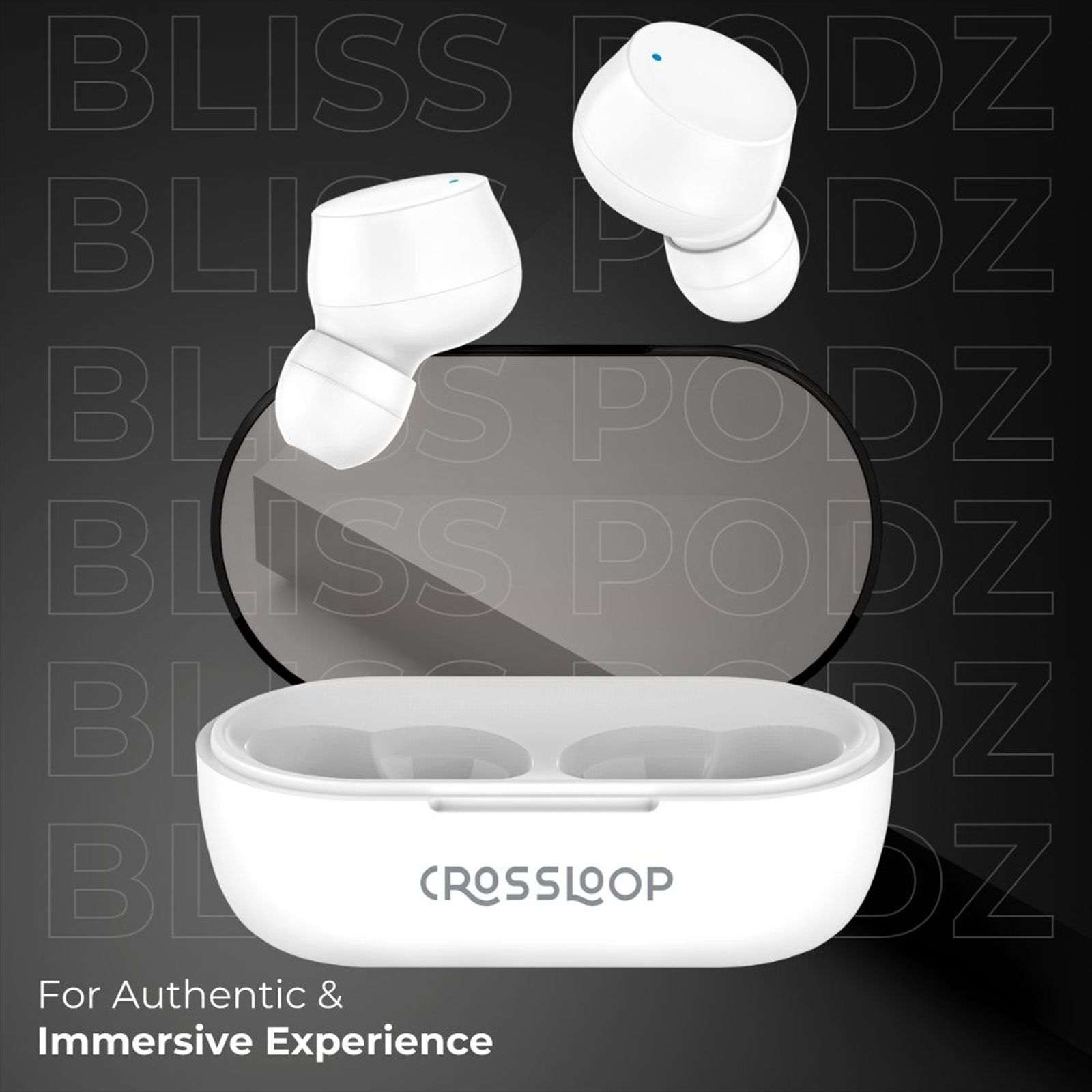 CROSSLOOP Bliss Podz Gen 421 TWS Earbuds (IPX3 Sweat Resistant, Auto Pairing, White)_3