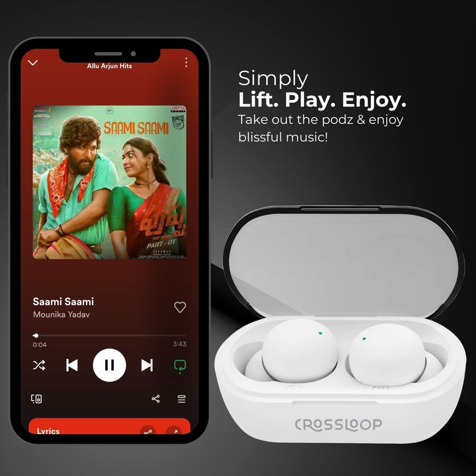 CROSSLOOP Joy Zee Gen 521 TWS Earbuds (IPX3 Sweat Resistant, Auto Pairing, White)_5