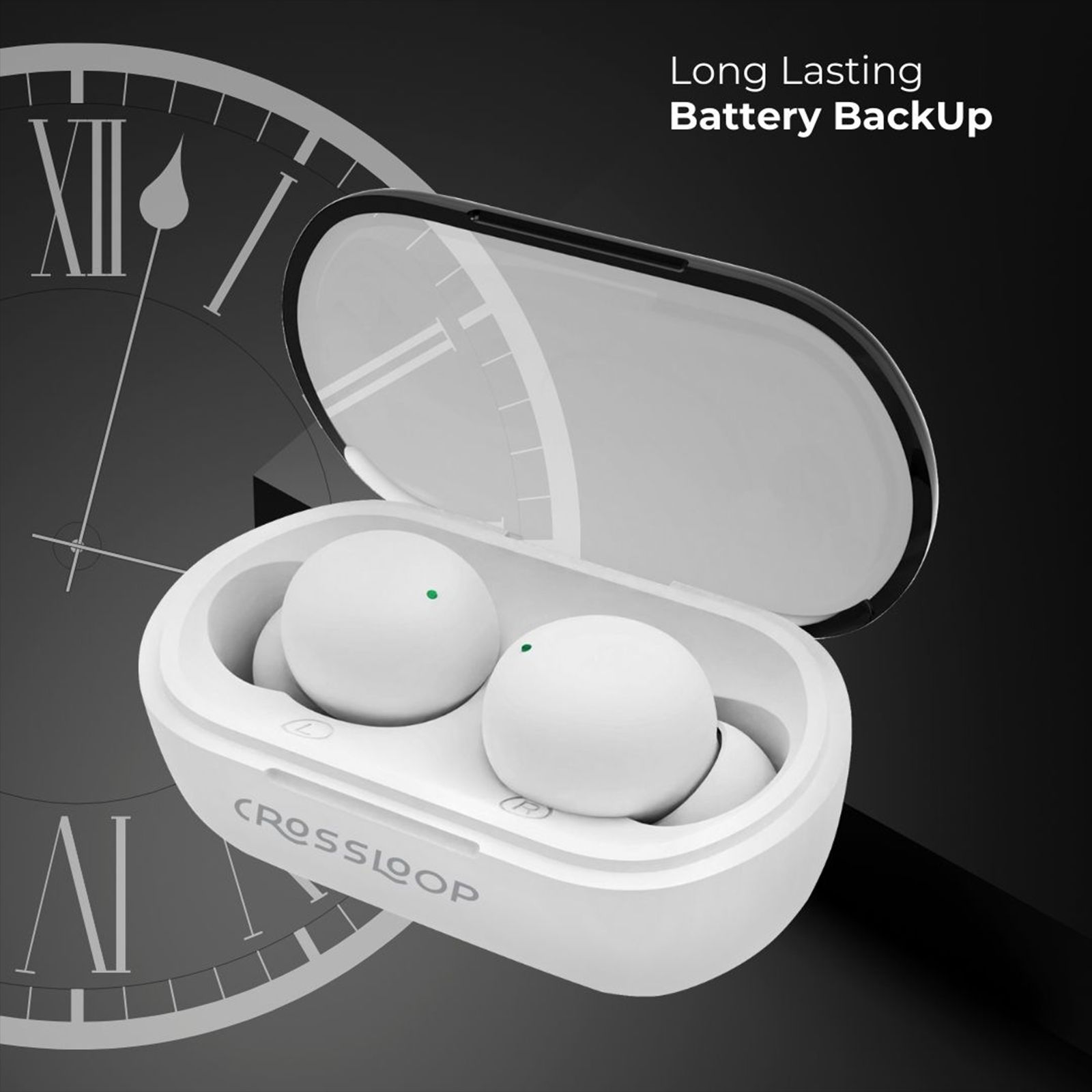 CROSSLOOP Joy Zee Gen 521 TWS Earbuds (IPX3 Sweat Resistant, Auto Pairing, White)_3