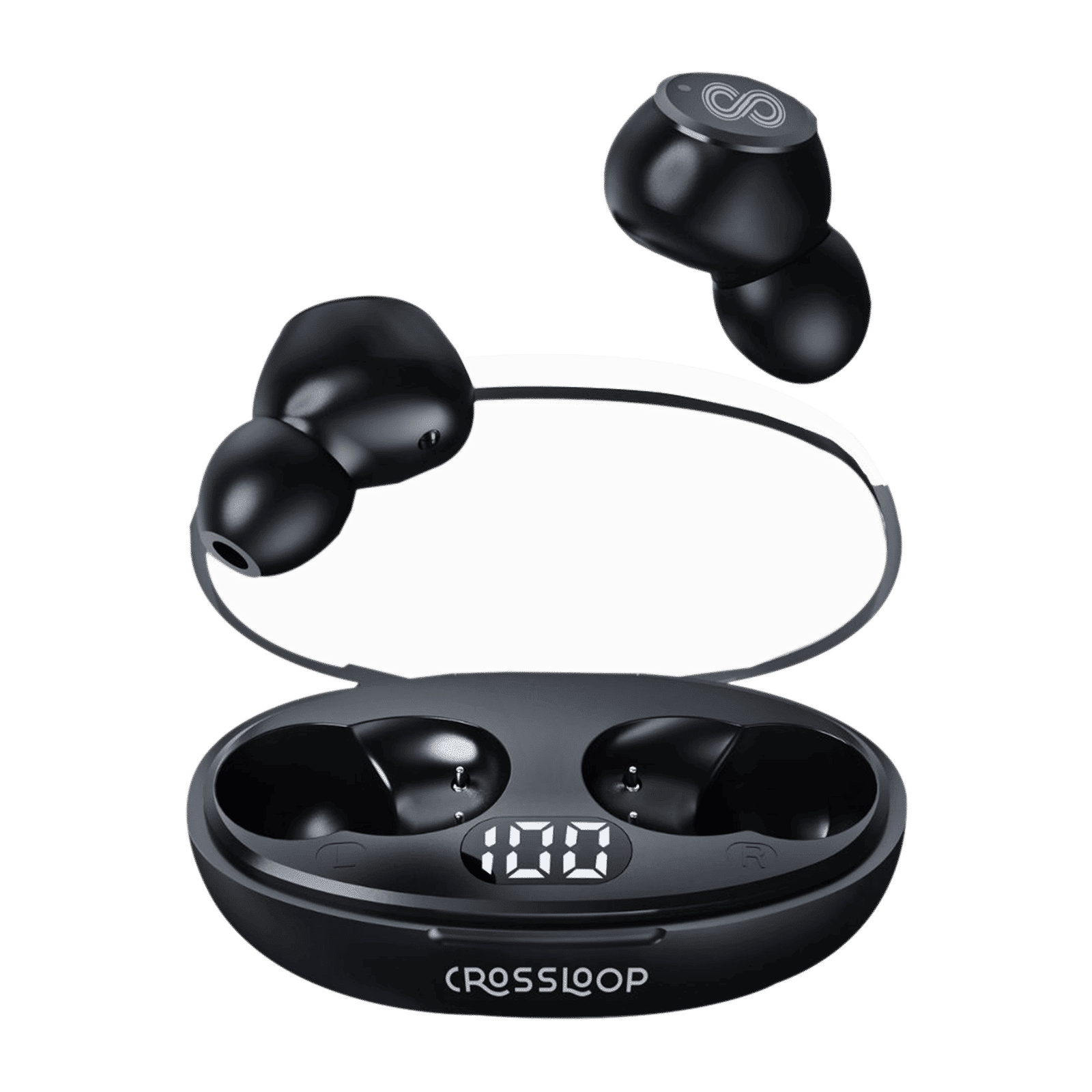 CROSSLOOP Krysta Podz TWS Earbuds (IPX4 Water Resistant, Auto Pairing, Black)_1